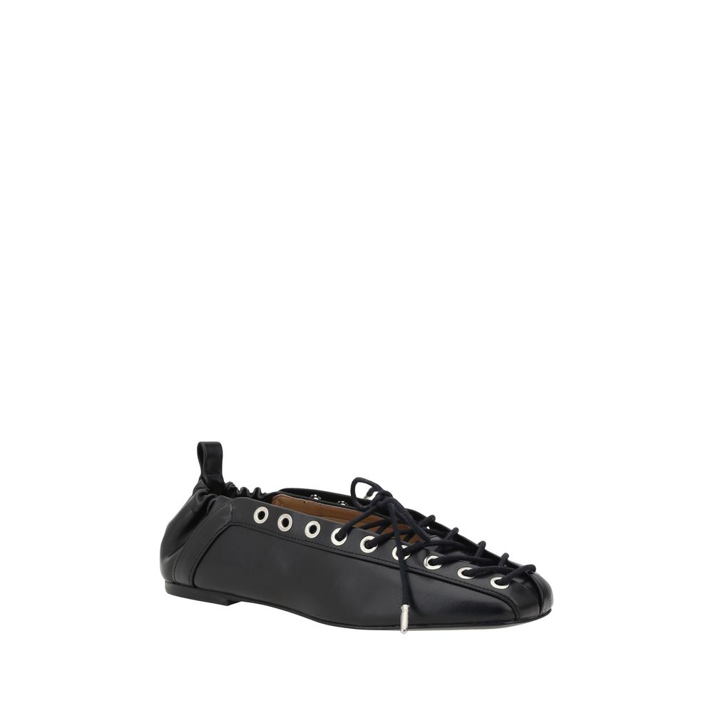Ganni Black Polyethylene Ballet Flats