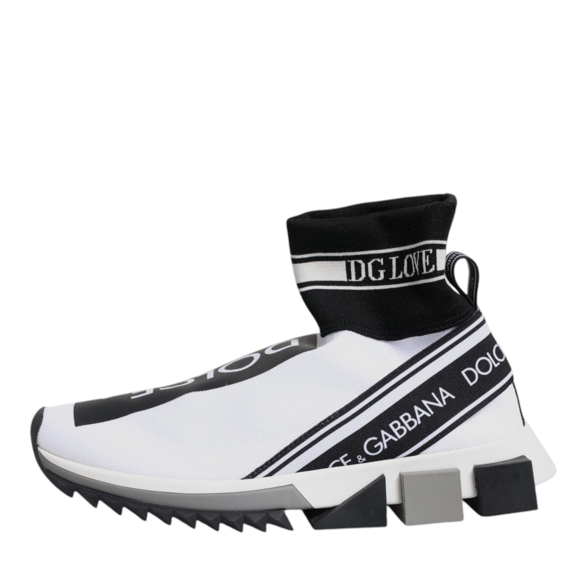 Dolce & Gabbana White Black Sorrento Socks Sneakers Shoes