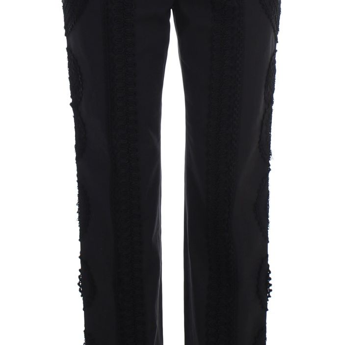 Dolce & Gabbana Black Cotton Stretch Torero Capris Pants
