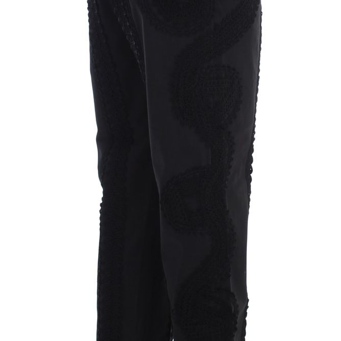 Dolce & Gabbana Black Cotton Stretch Torero Capris Pants