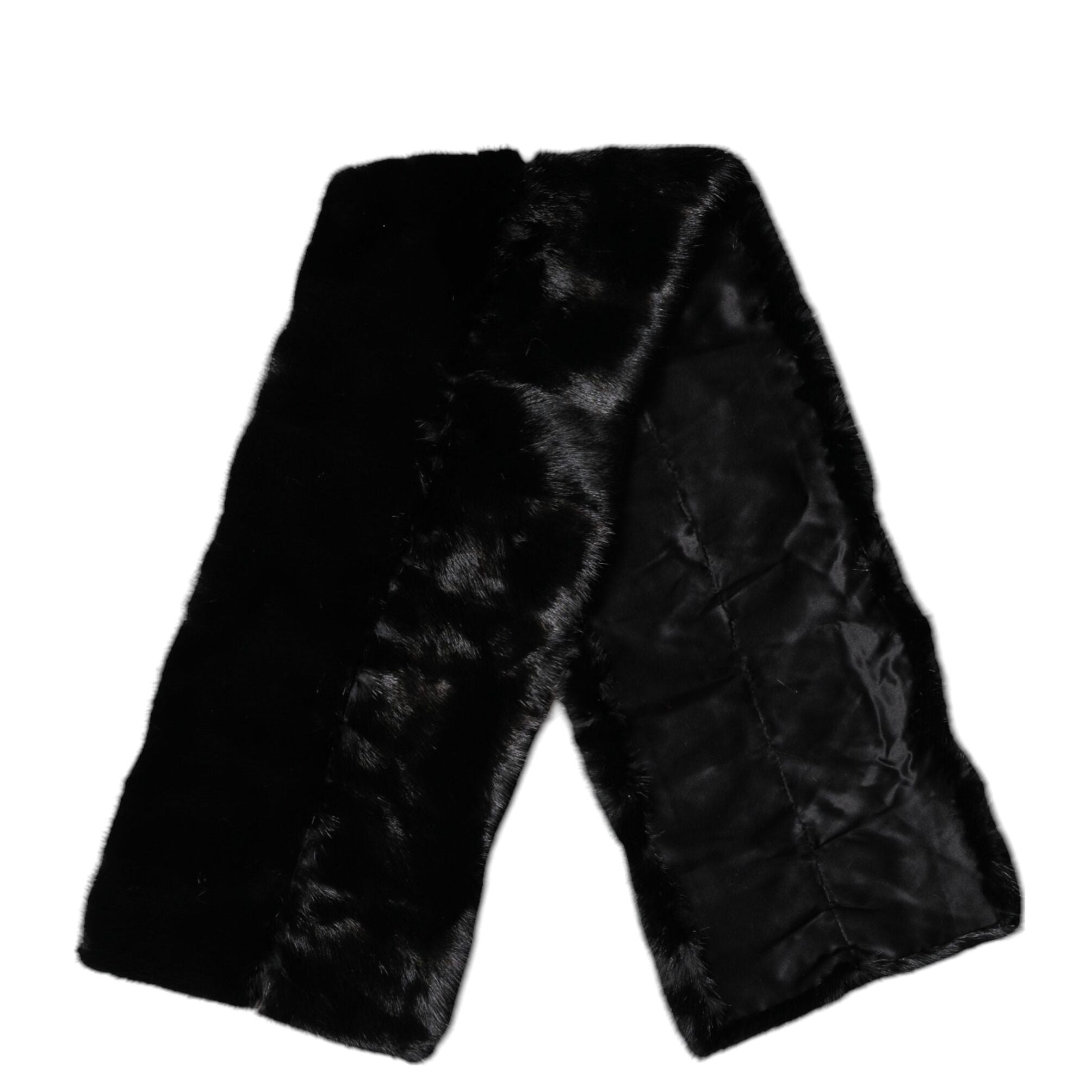 Dolce & Gabbana Black Fur Shawl Neck Wrap Cover Collar Scarf