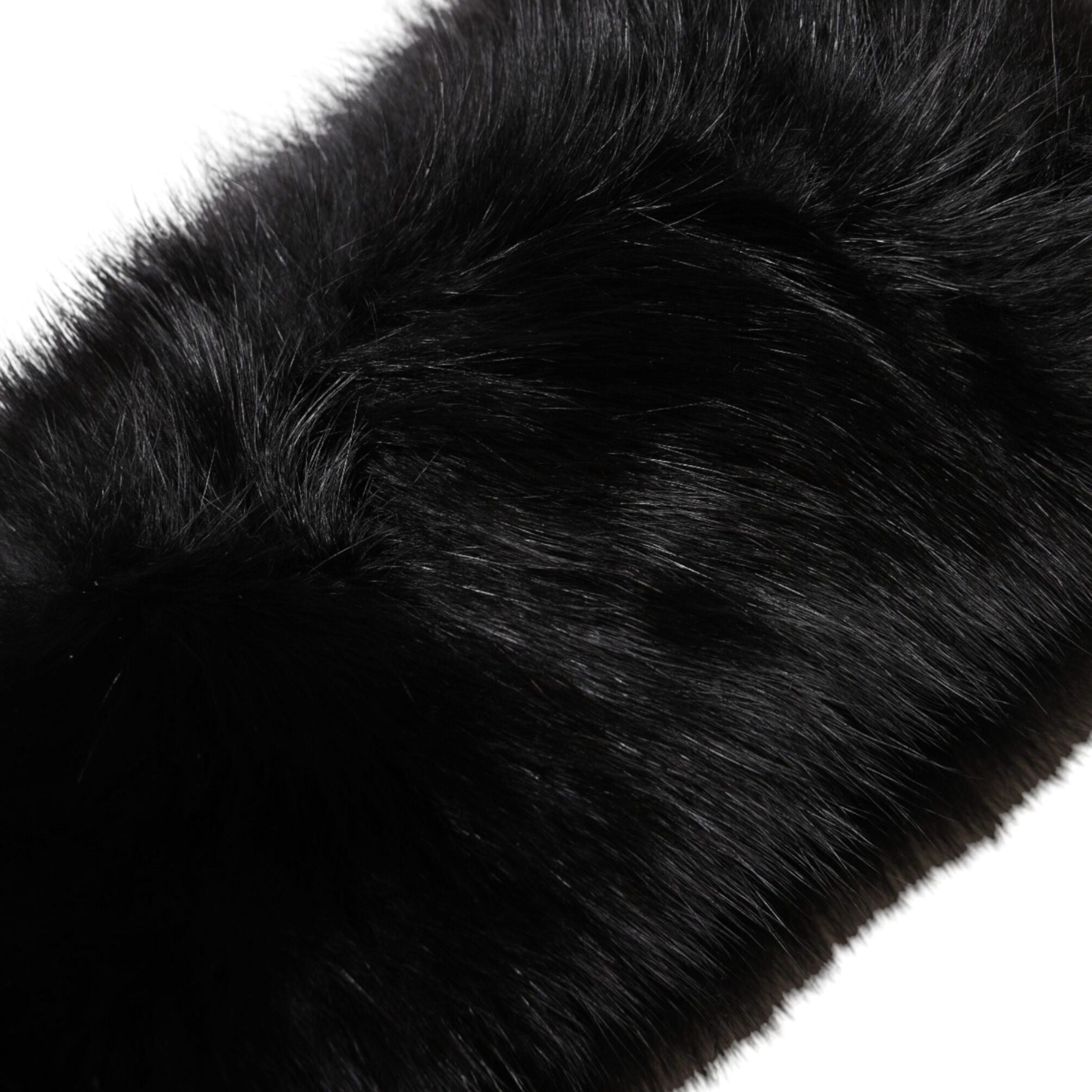 Dolce & Gabbana Black Fur Shoulder Collar Wrap Shawl Scarf