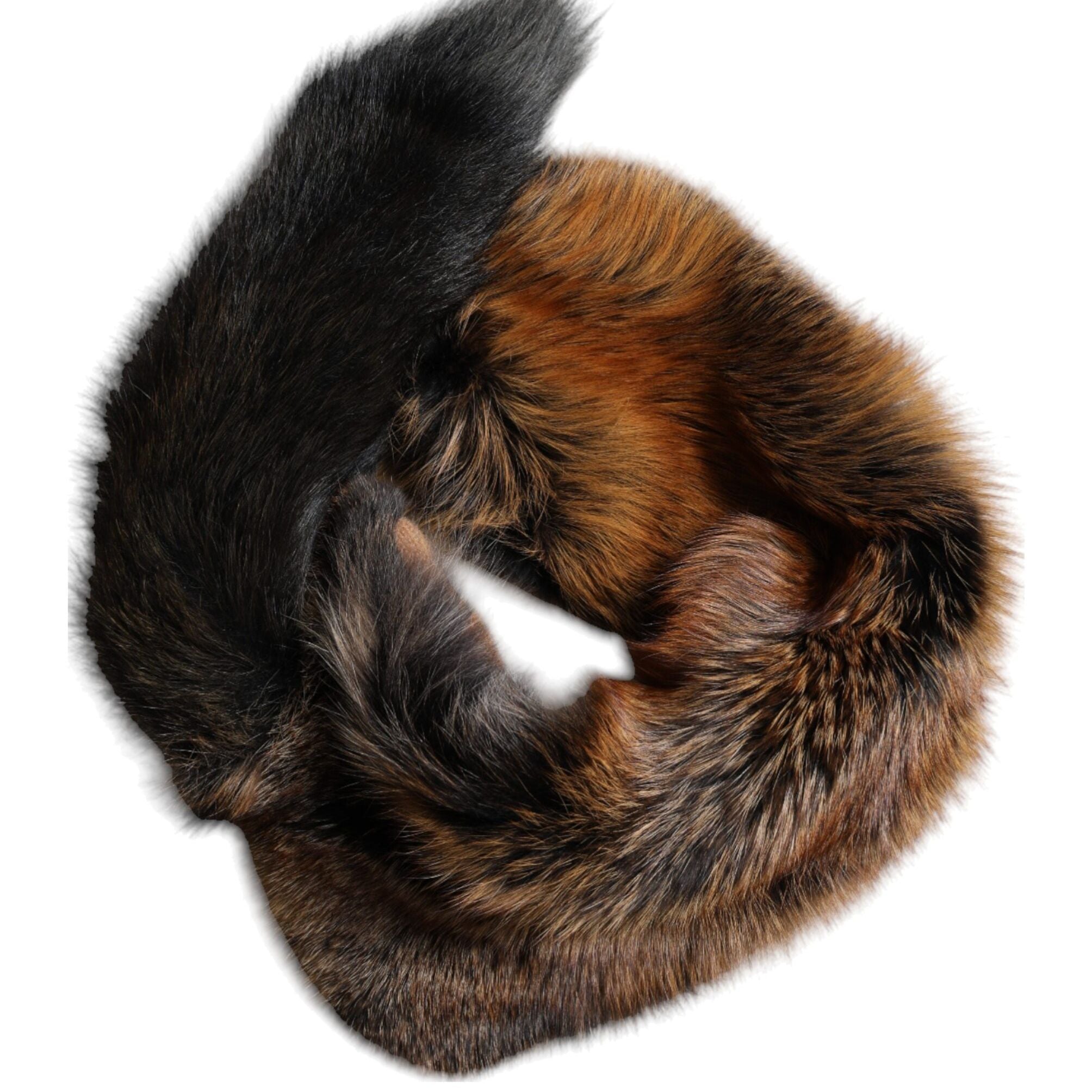 Dolce & Gabbana Brown Red Fox Fur Neck Warmer Winter Scarf