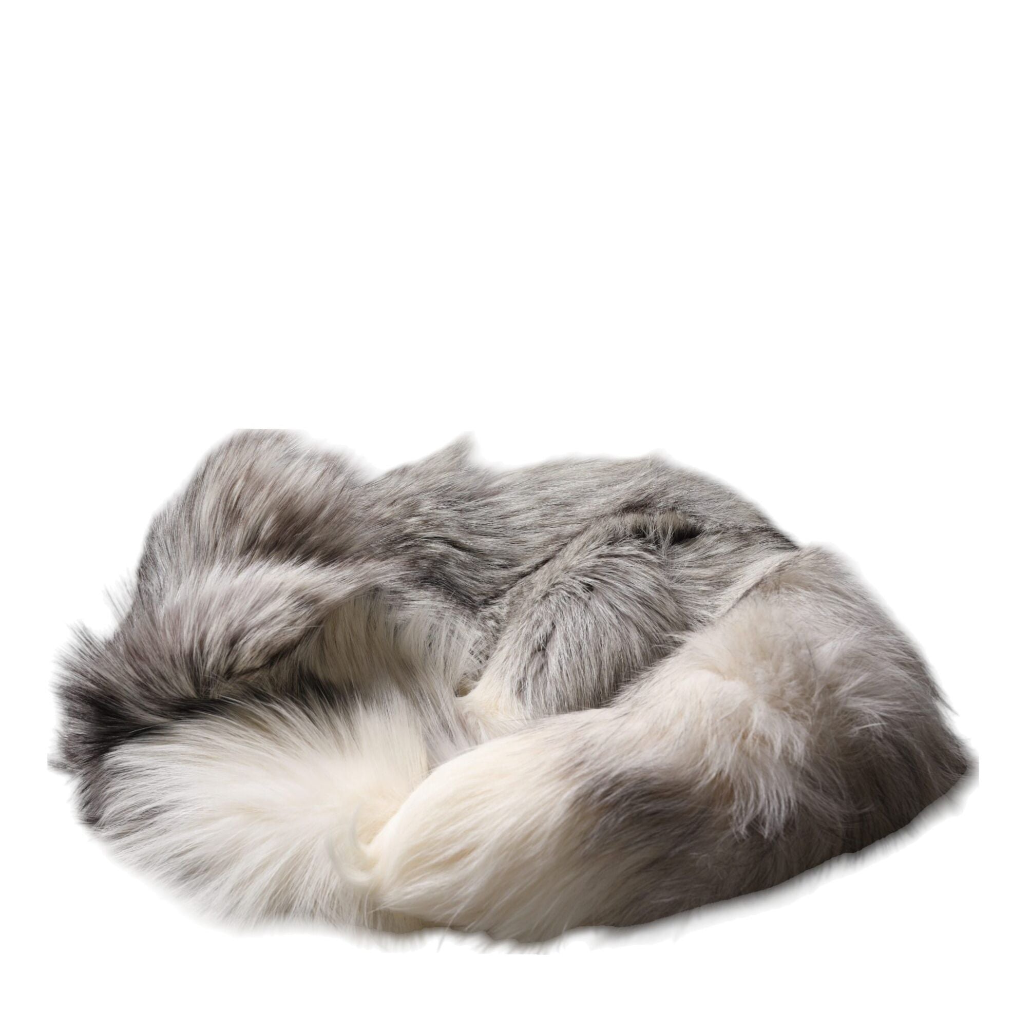 Dolce & Gabbana White Fox Fur Neck Wrap Warmer Winter Scarf