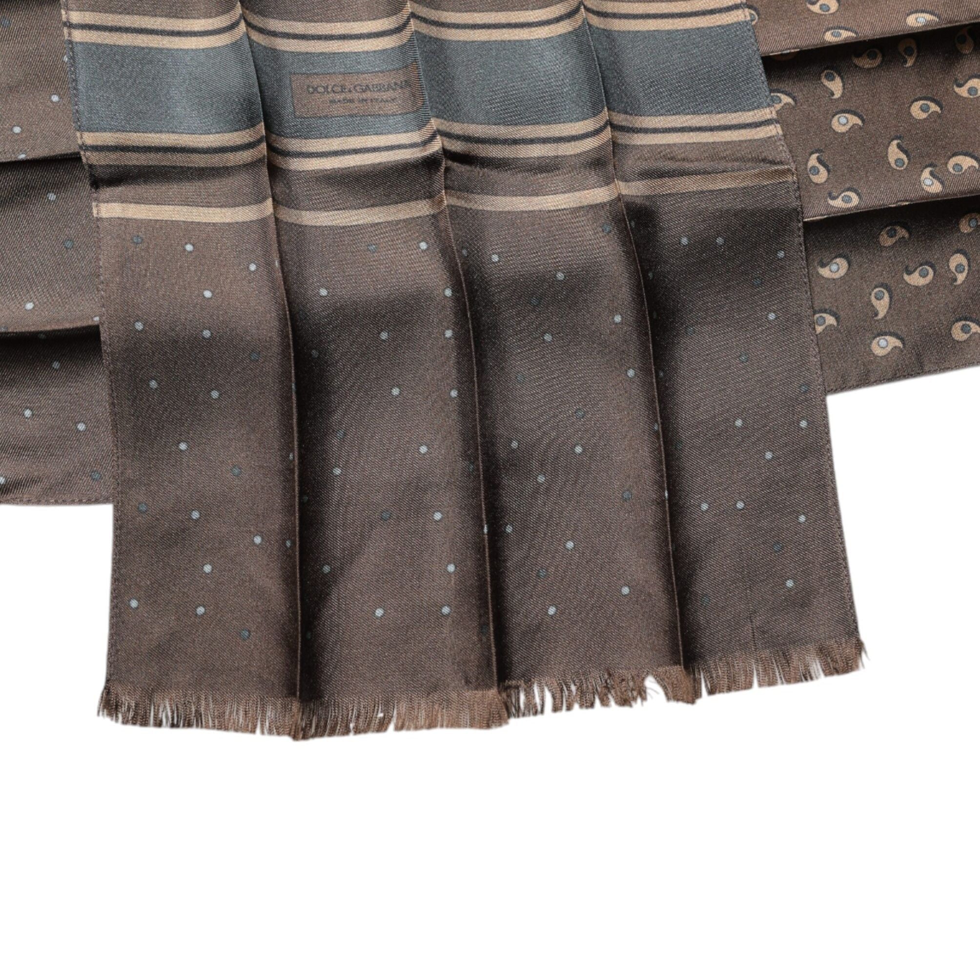 Dolce & Gabbana Brown Fantasy Silk Neck Wrap Shawl Scarf