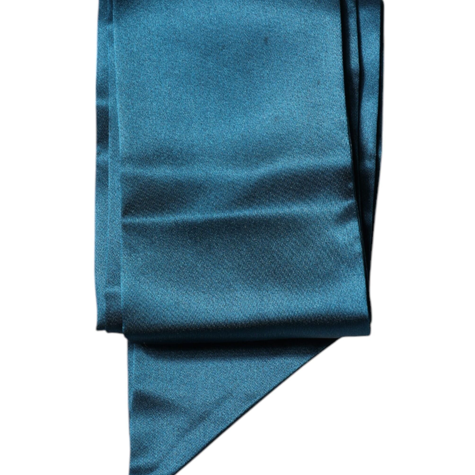 Dolce & Gabbana Dark Green Satin Silk Skinny Foulard Scarf