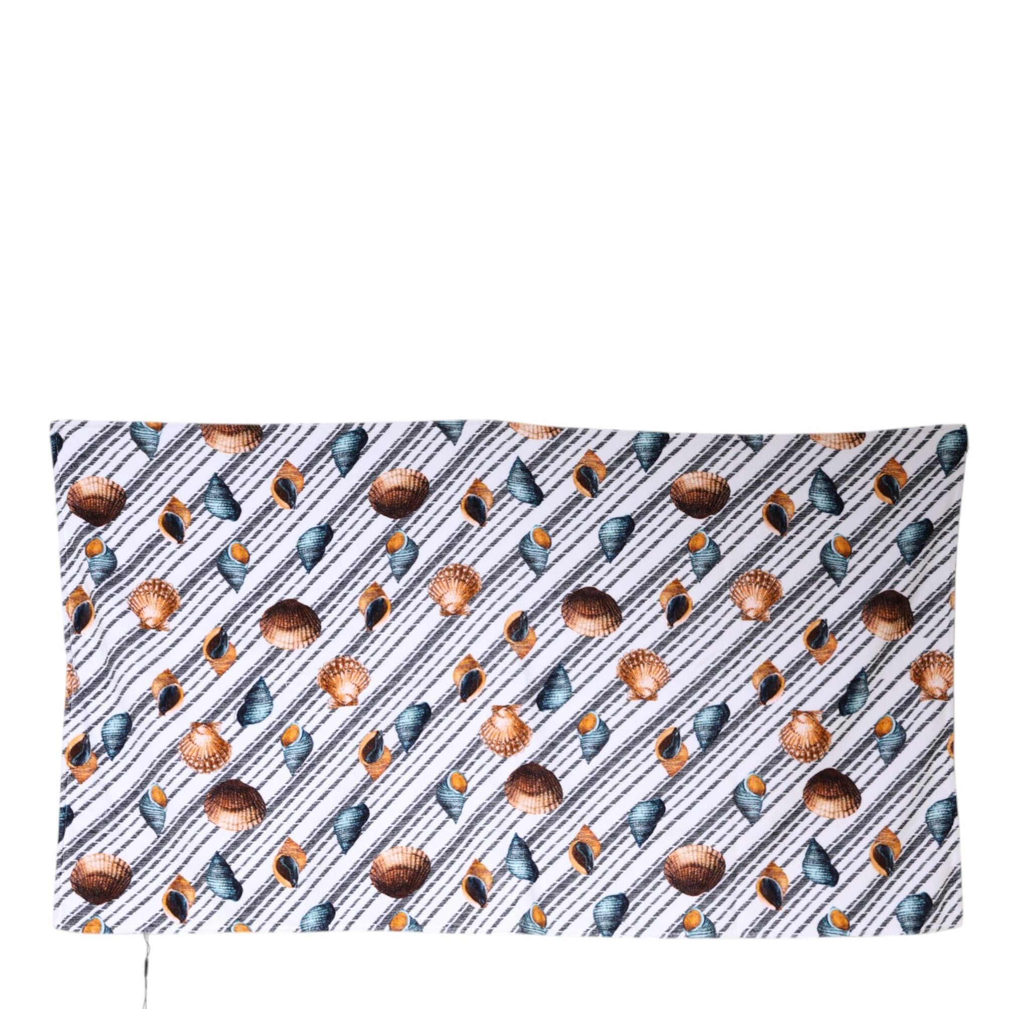 Dolce & Gabbana Multicolor Stripes Seashells Beach Towel