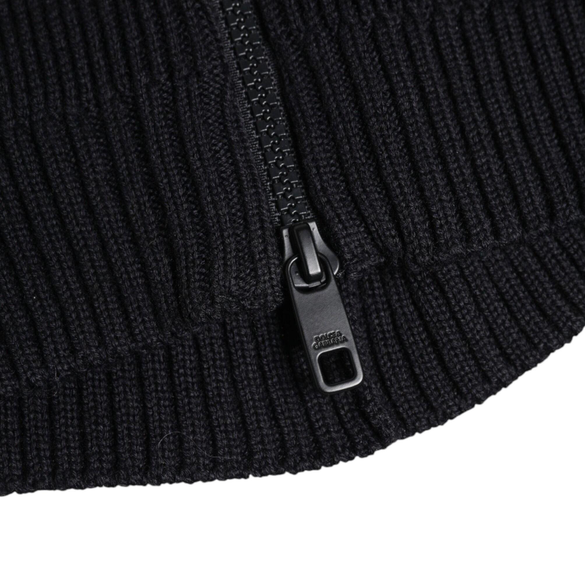 Dolce & Gabbana Black Wool Whole Head Wrap Balaclava Hat