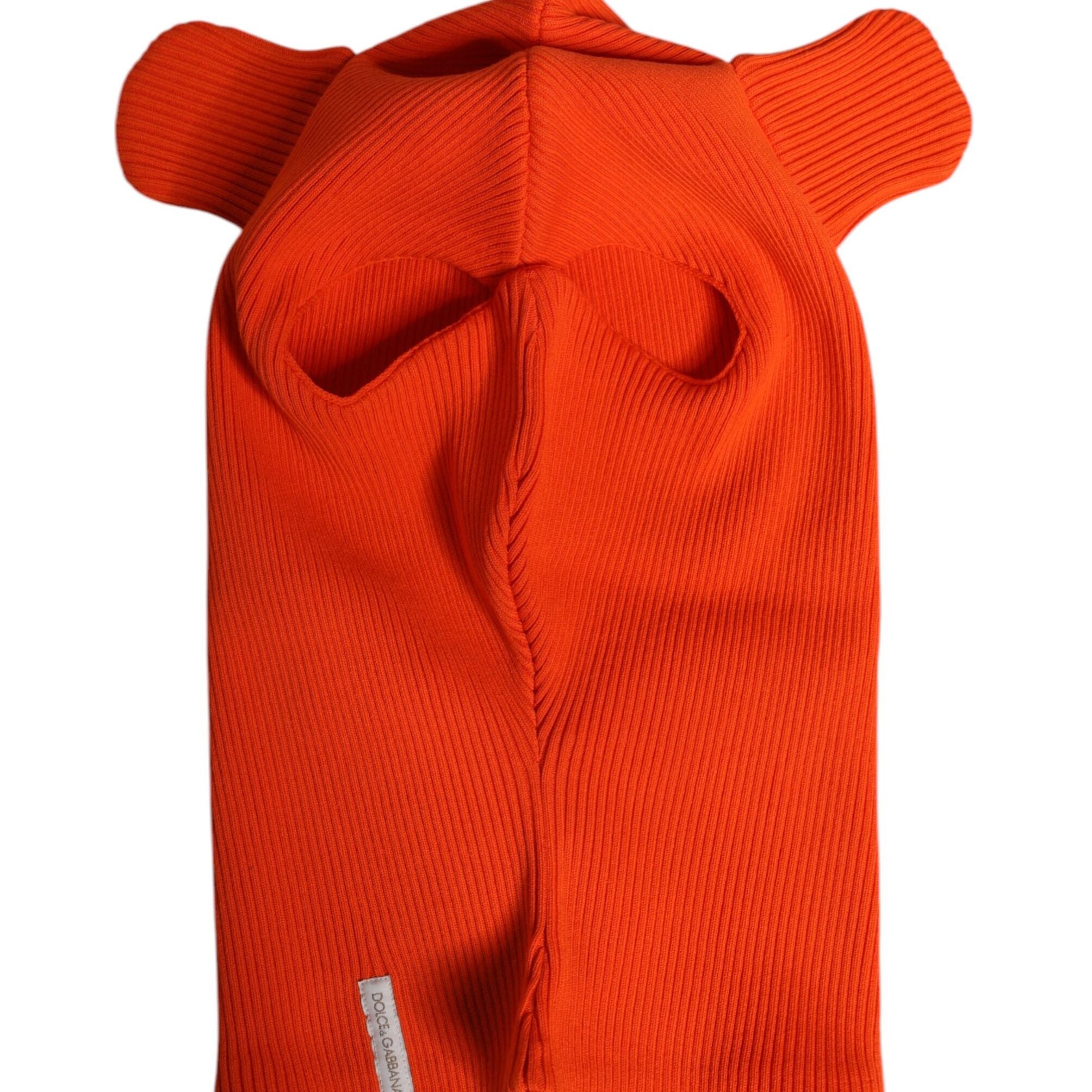 Dolce & Gabbana Orange Cotton Whole Head Wrap Balaclava Hat