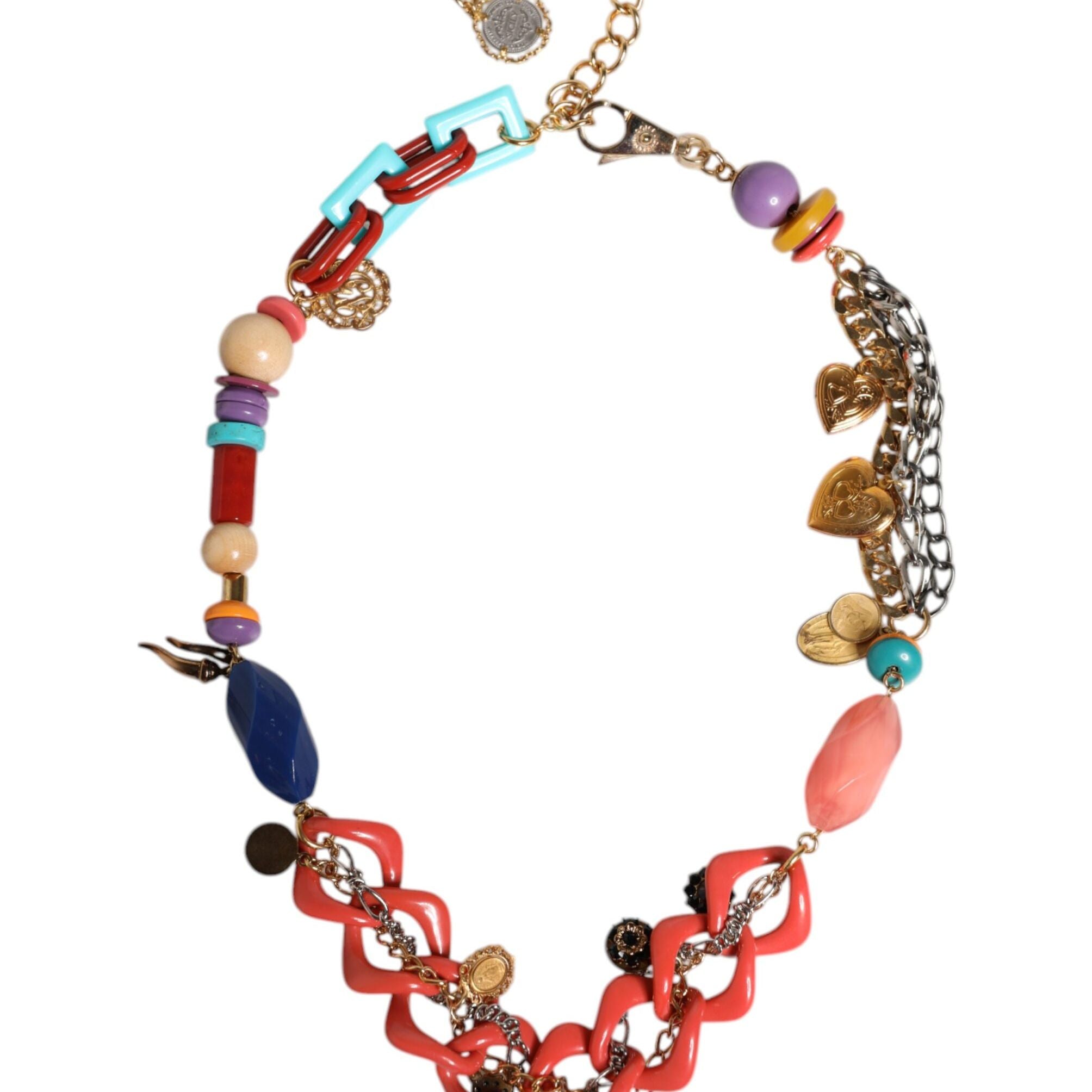Dolce & Gabbana Multicolor Embellished Waist Chain Belt