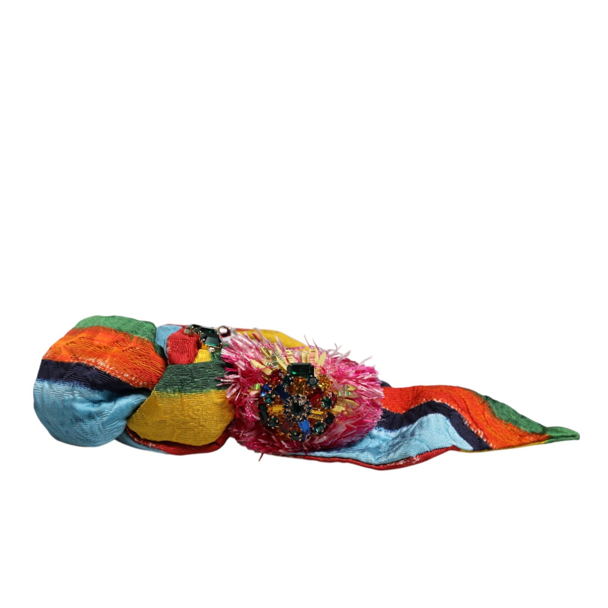 Dolce & Gabbana Multicolor Floral Crystal Embellished Diadem Headband