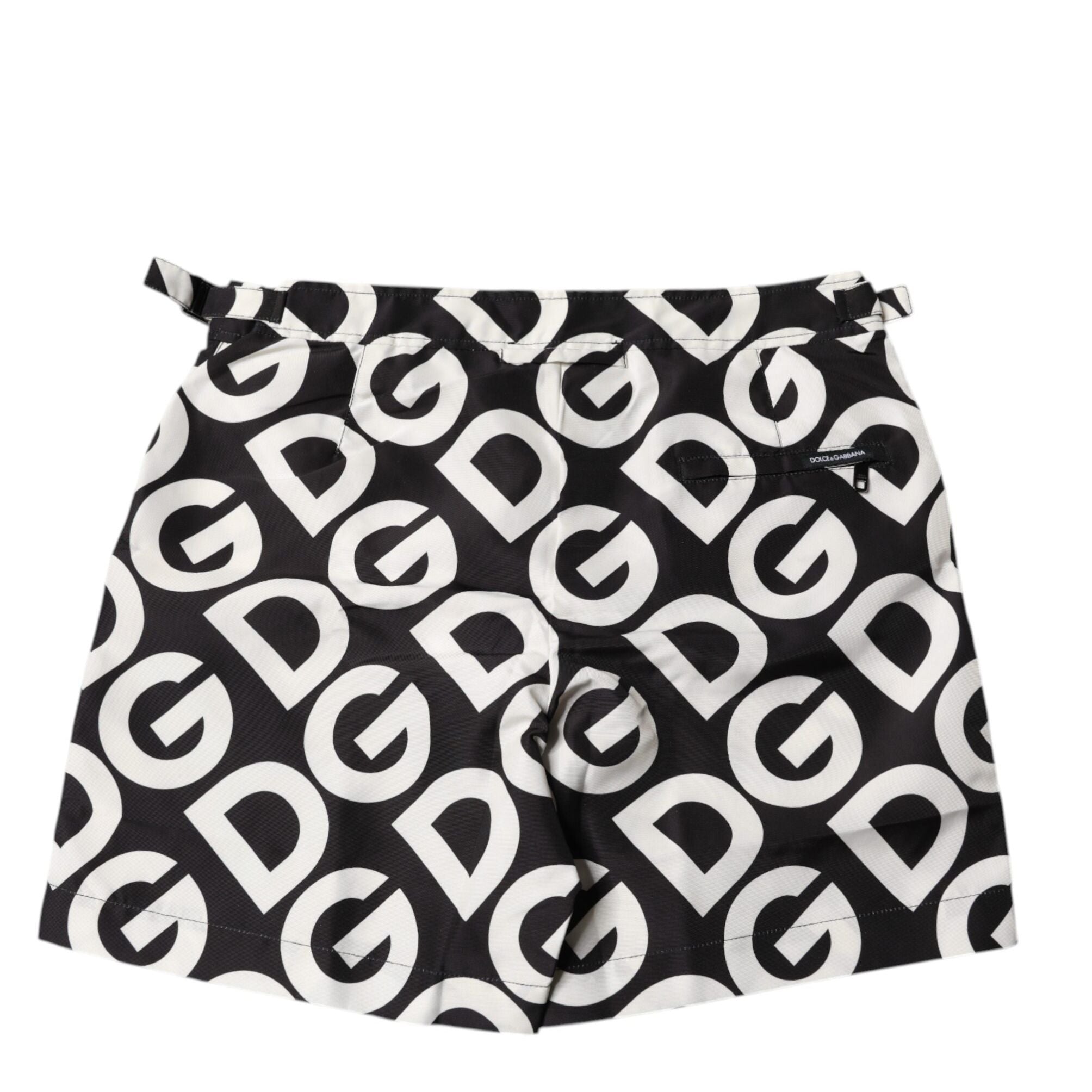 Dolce & Gabbana Black White Logo Beachwear Shorts Swimwear