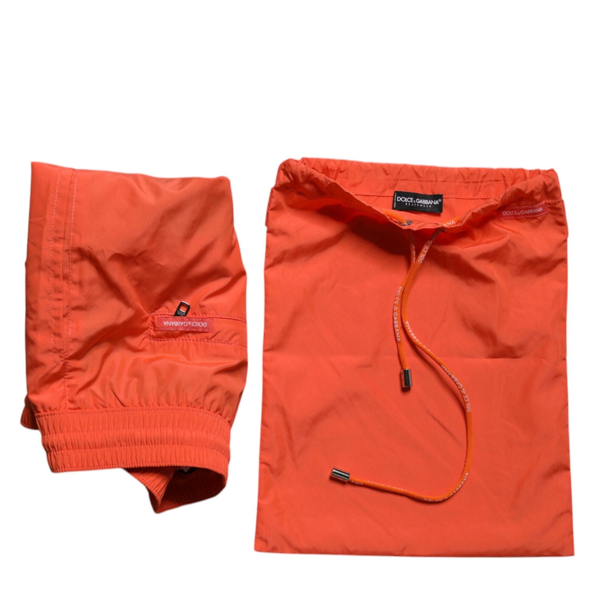 Dolce & Gabbana Orange Polyester Beachwear Shorts 2Pc Swimwear