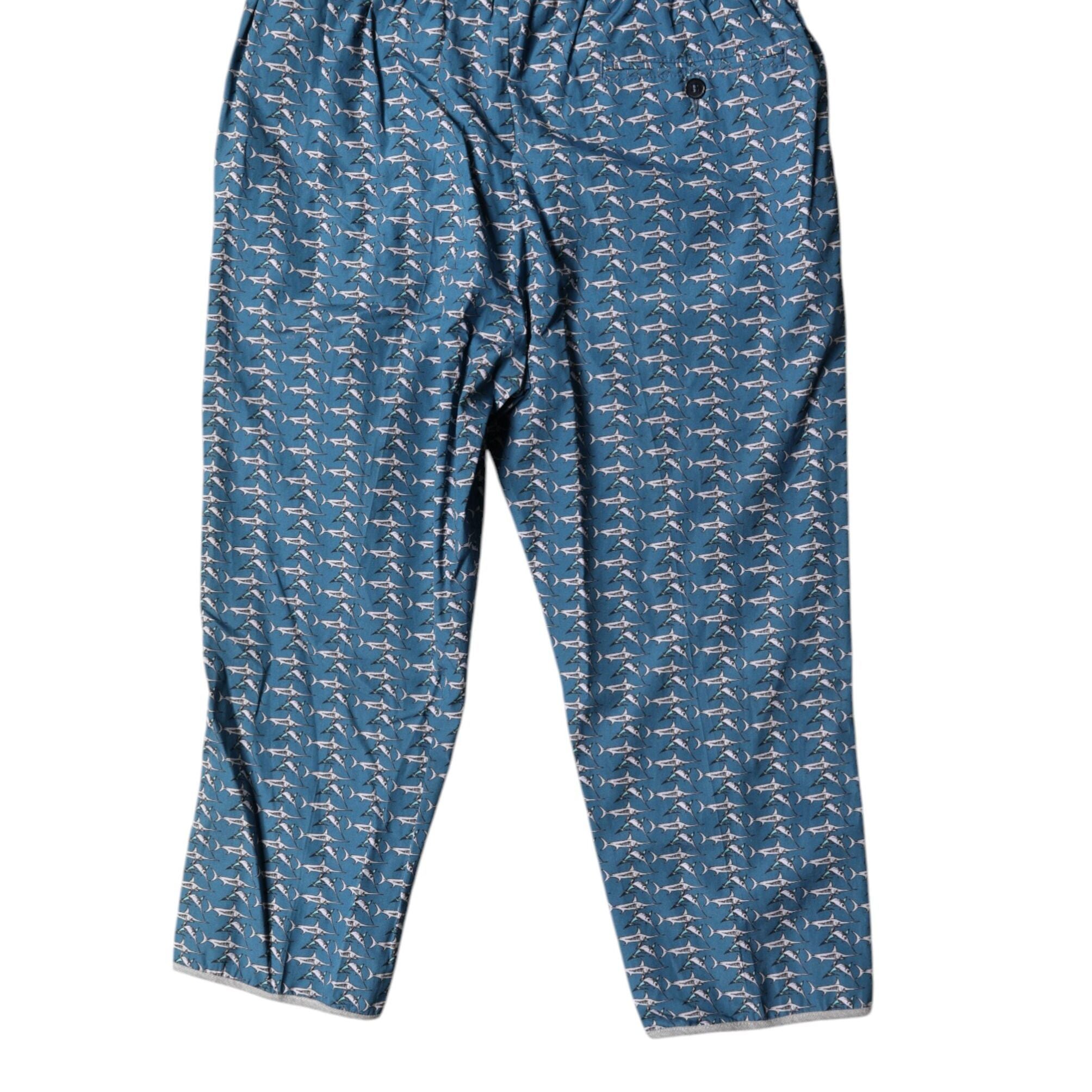 Dolce & Gabbana Blue Shark Print Cropped Beachwear Swimwear