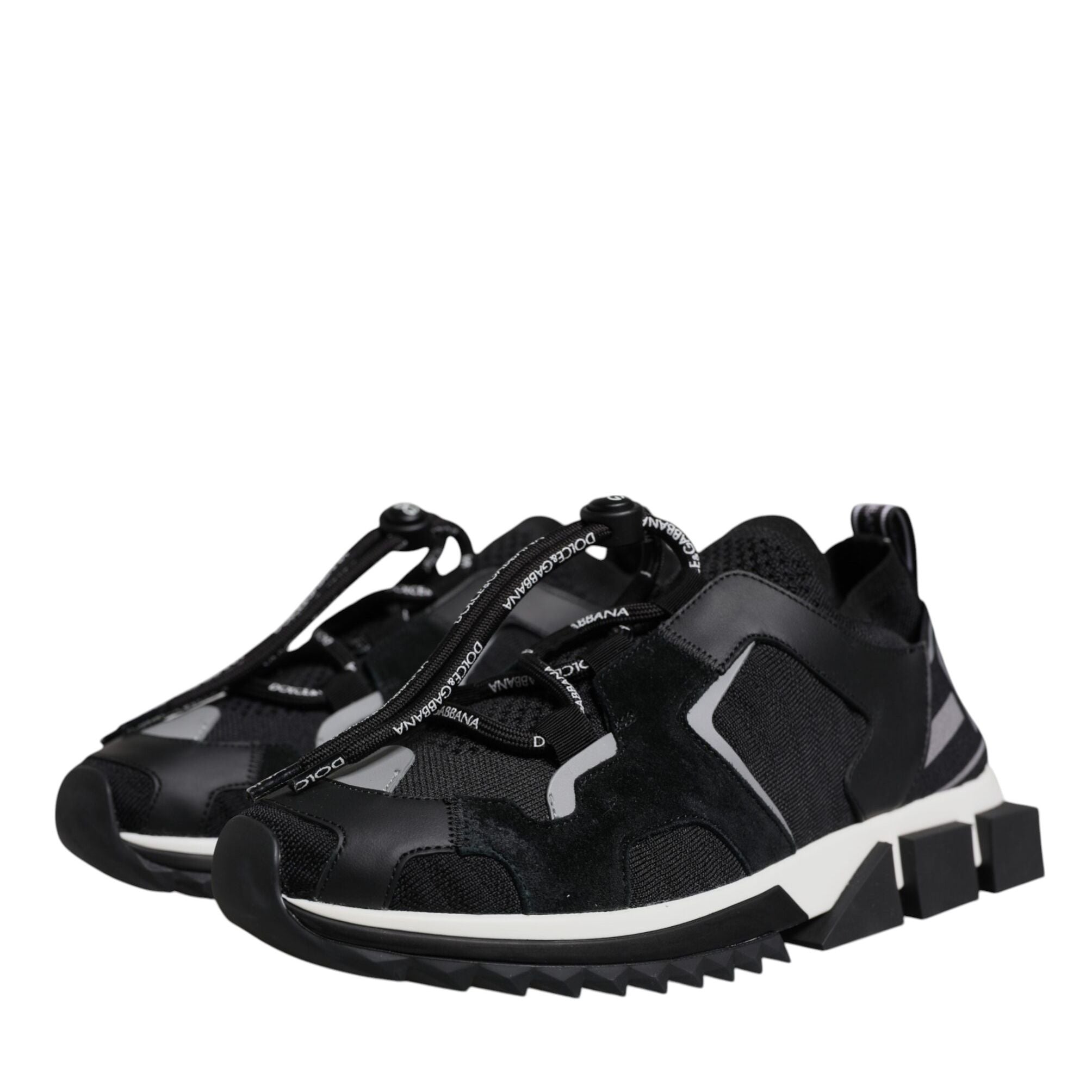 Dolce & Gabbana Black Mesh Sorrento Trekking Sneakers Shoes