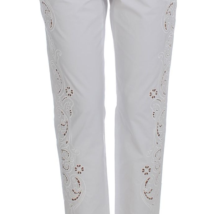 Dolce & Gabbana White Floral Cutout Dress Sicily Pants