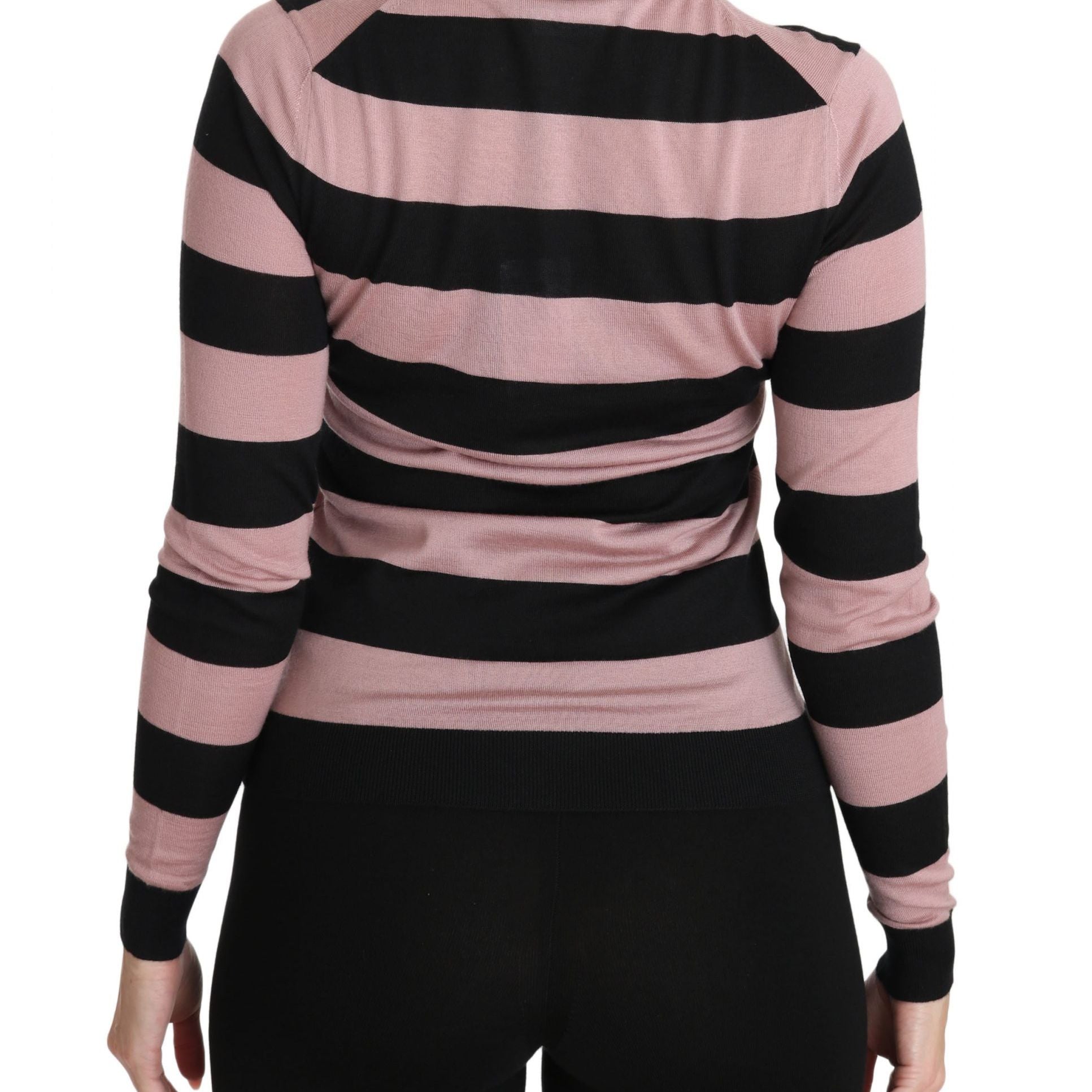 Dolce & Gabbana Pink Floral Cashmere Cardigan Sweater