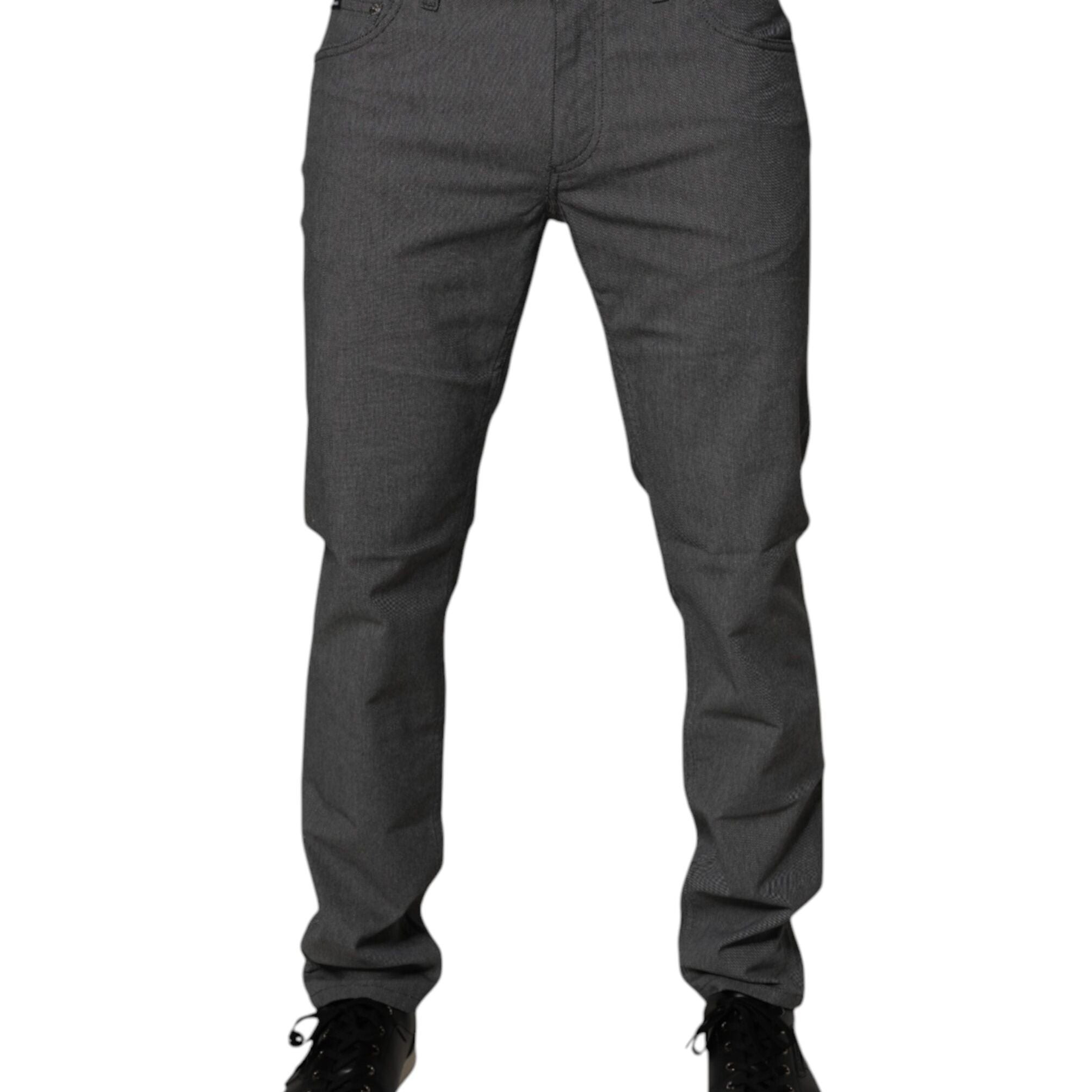 Dolce & Gabbana Gray Cotton Stretch Skinny Denim Jeans