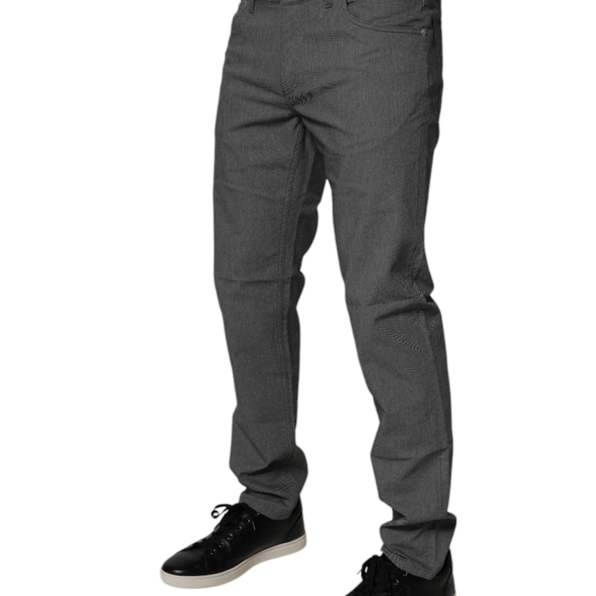 Dolce & Gabbana Gray Cotton Stretch Skinny Denim Jeans