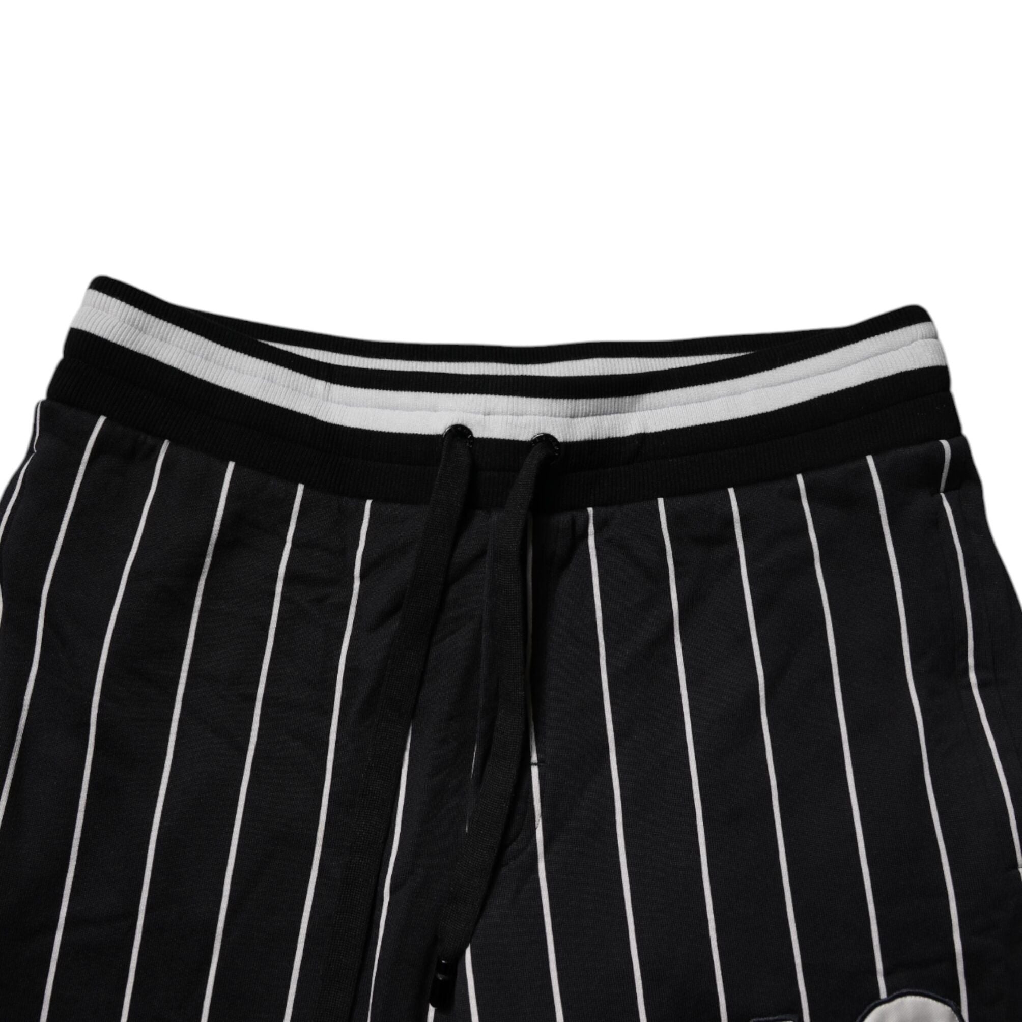 Dolce & Gabbana Black White Stripes Jogger Sweatpants Pants