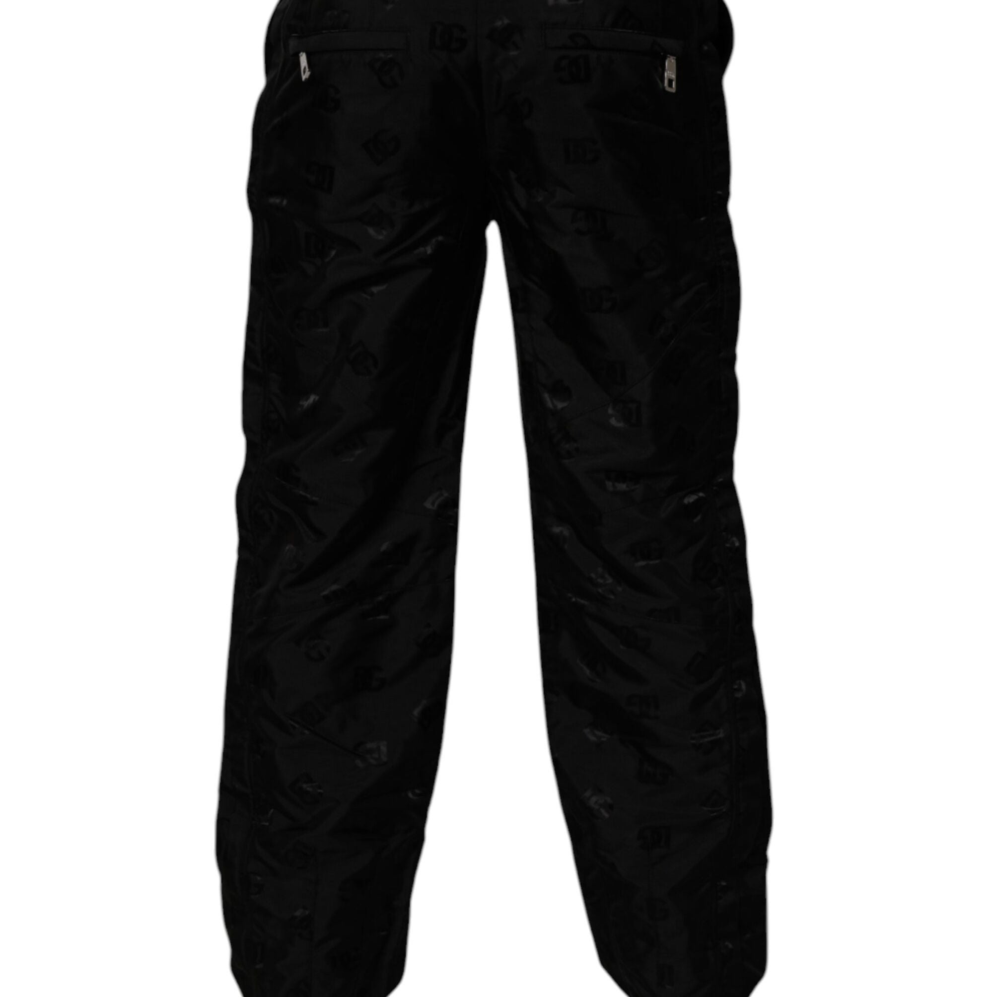 Dolce & Gabbana Black Logo Monogram Straight Pants