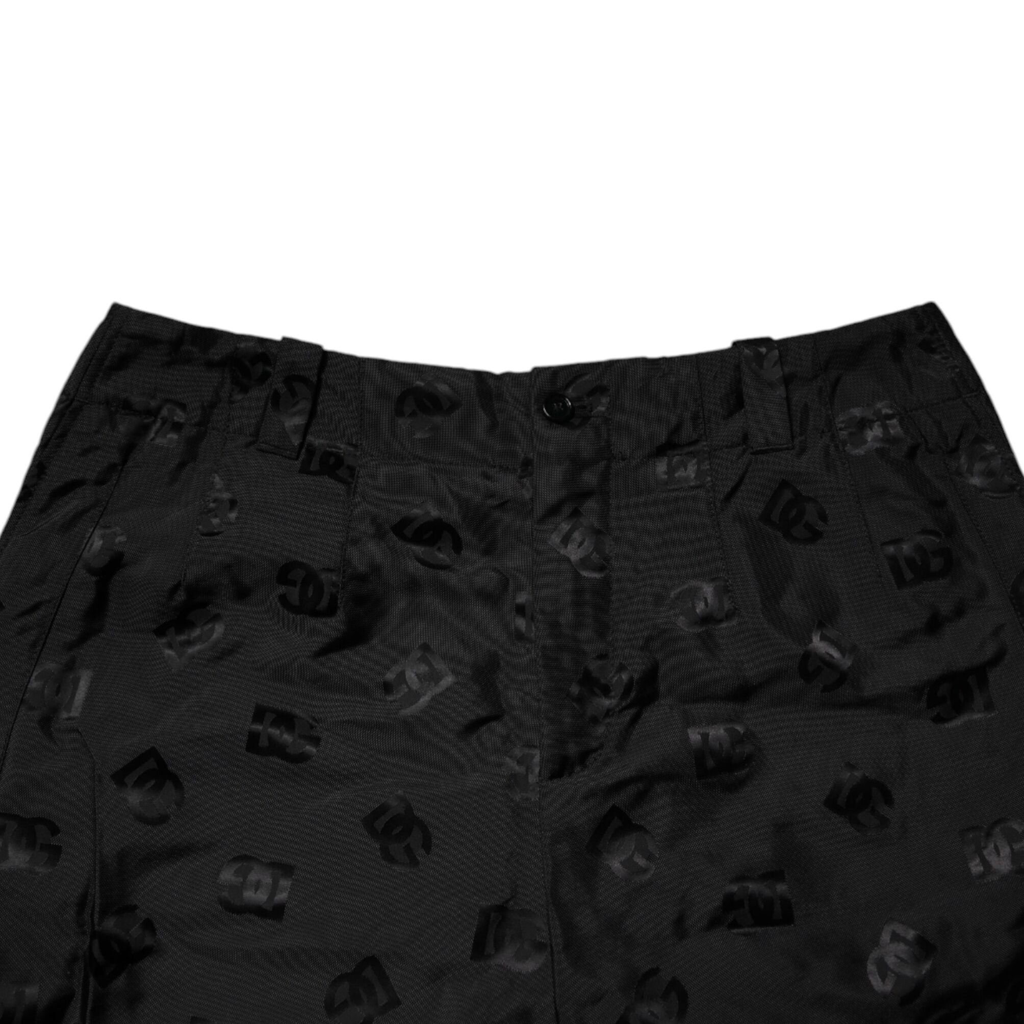 Dolce & Gabbana Black Logo Monogram Straight Pants
