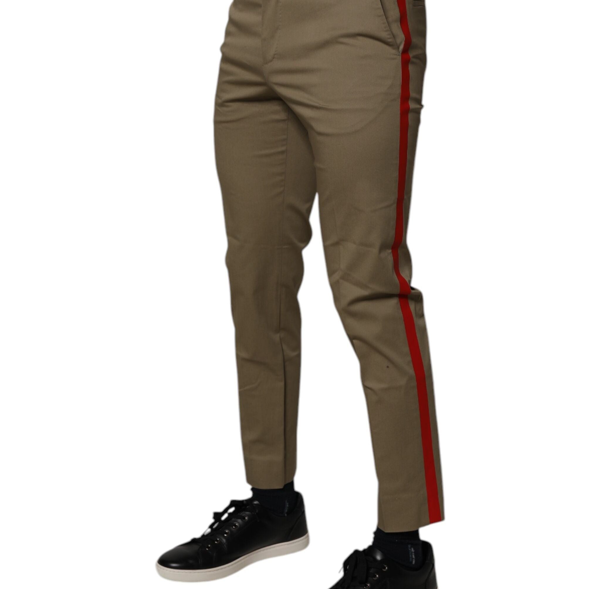 Dolce & Gabbana Dark Khaki Cotton Tapered Pants
