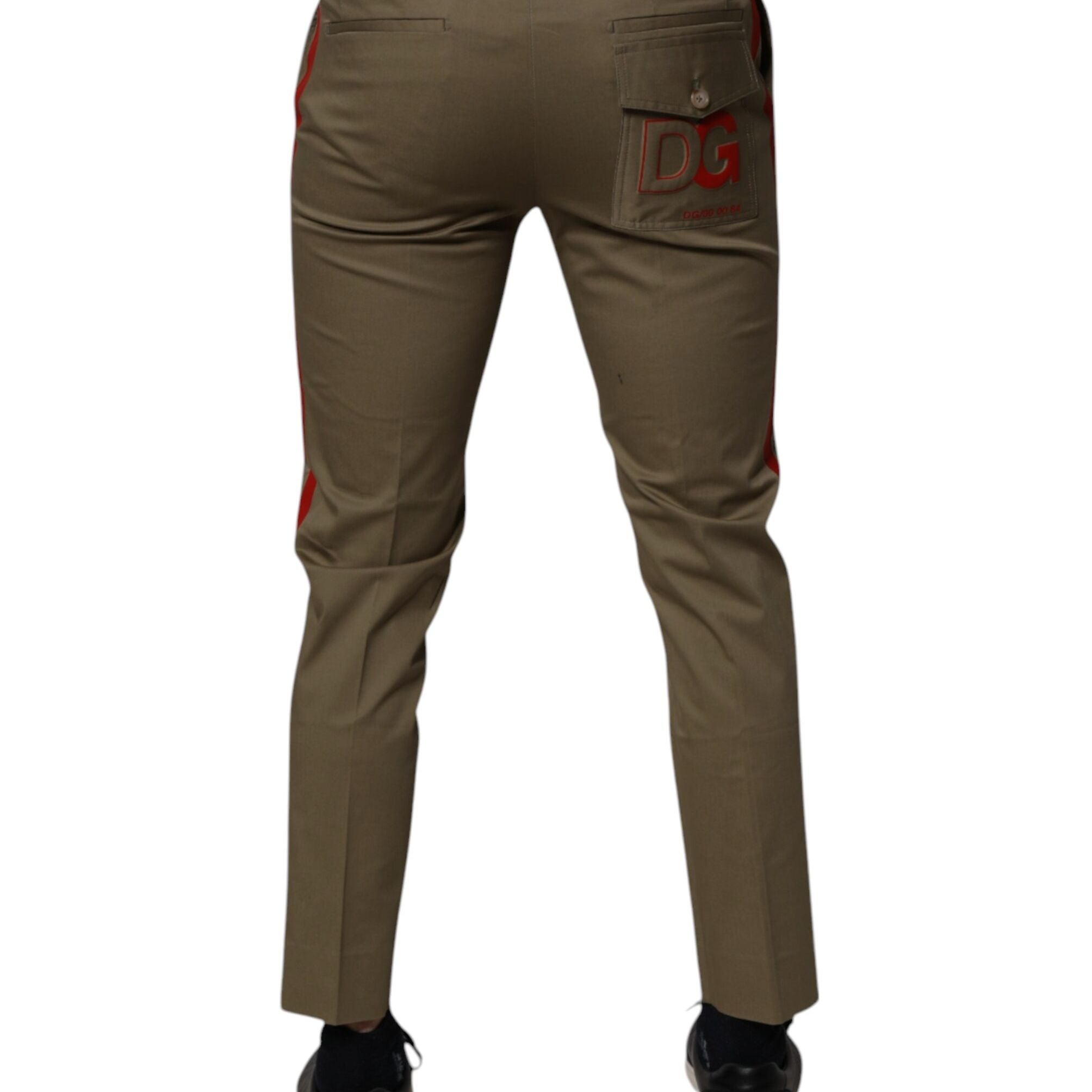 Dolce & Gabbana Dark Khaki Cotton Tapered Pants