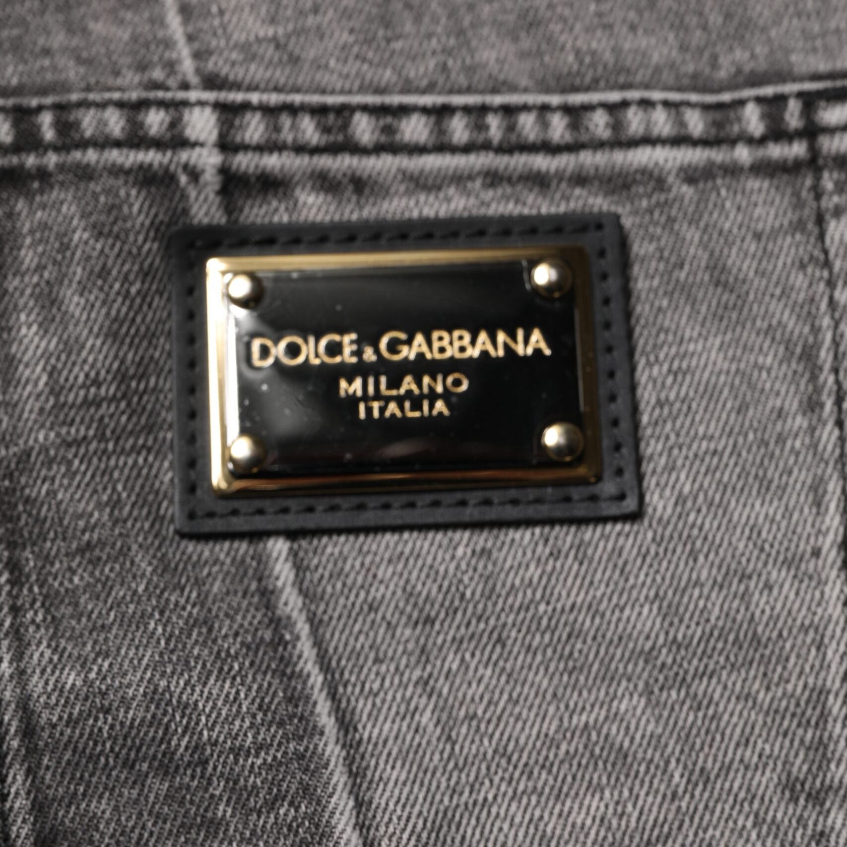 Dolce & Gabbana Two Tone Gray Cotton Denim Jeans