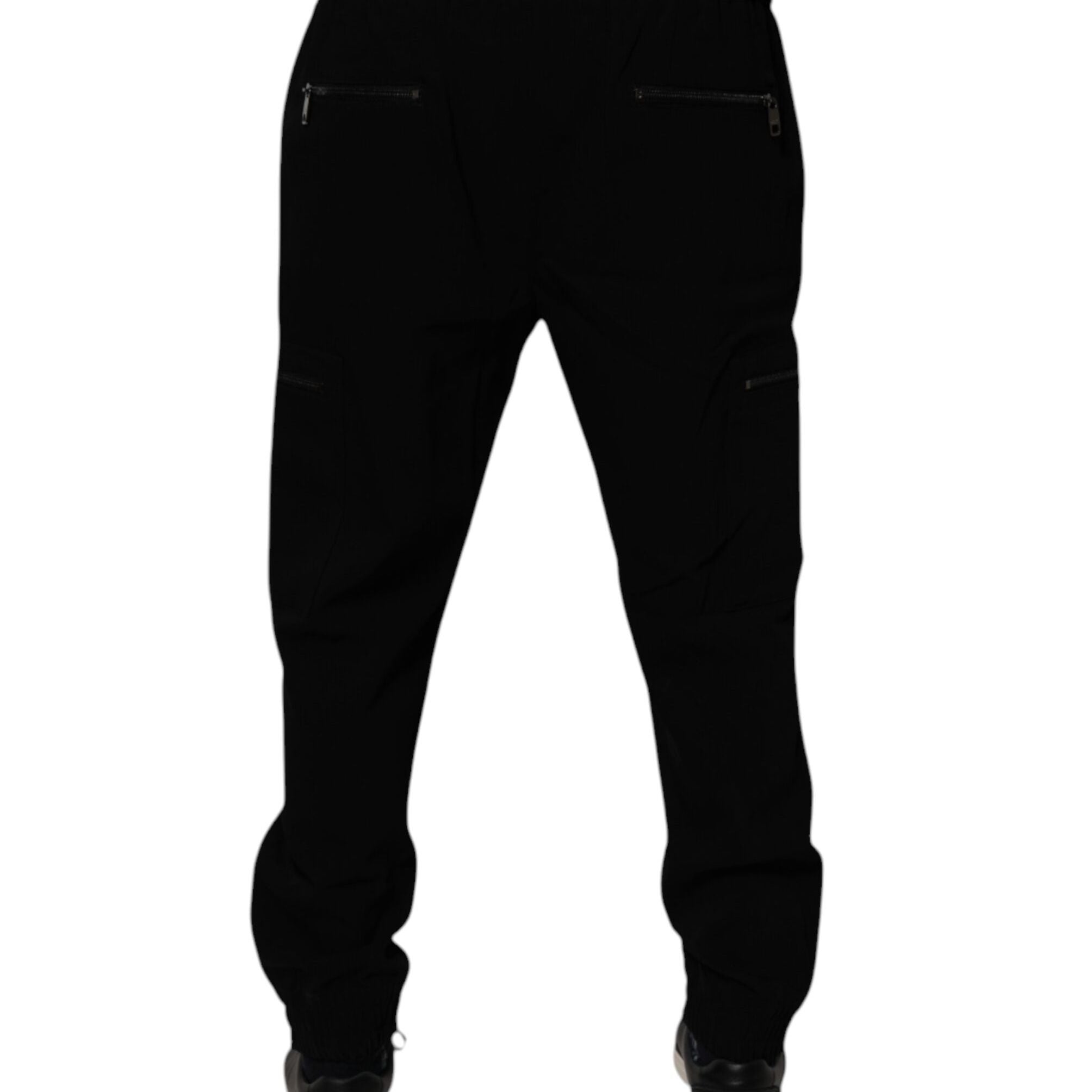 Dolce & Gabbana Black Wool Stretch Jogger Pants