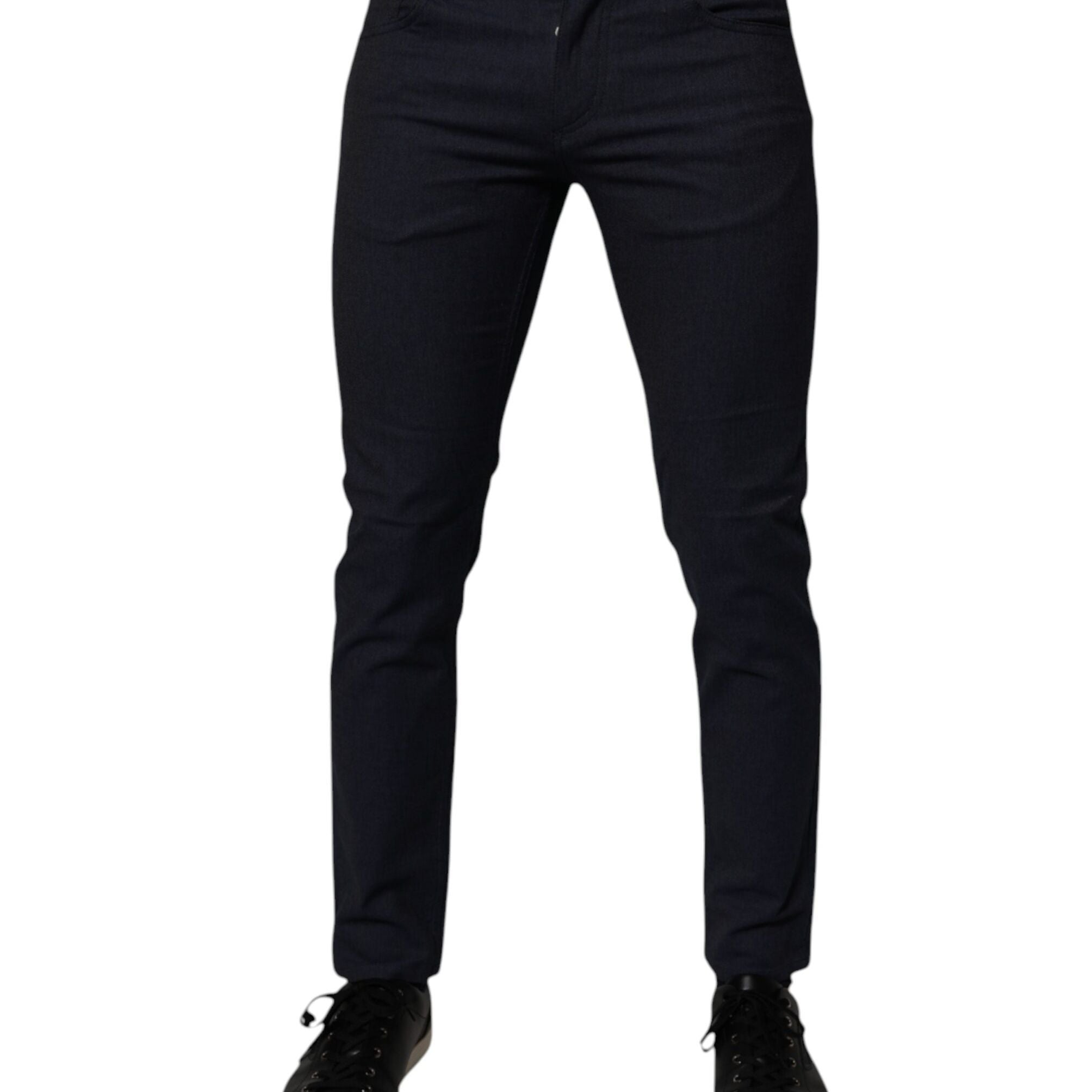 Dolce & Gabbana Dark Blue Cotton Stretch Skinny Denim Jeans