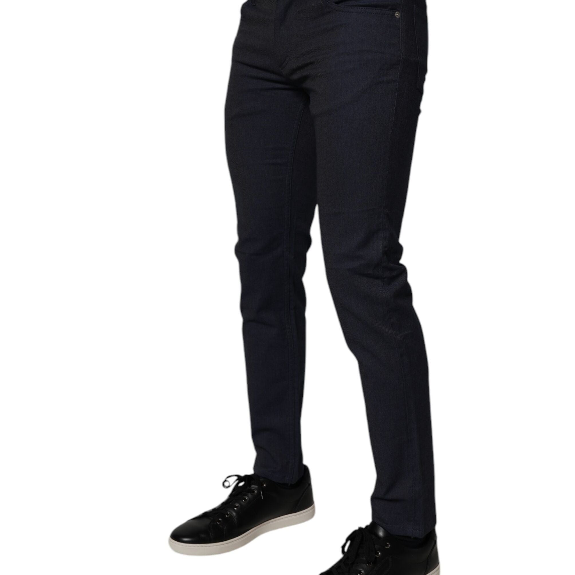 Dolce & Gabbana Dark Blue Cotton Stretch Skinny Denim Jeans