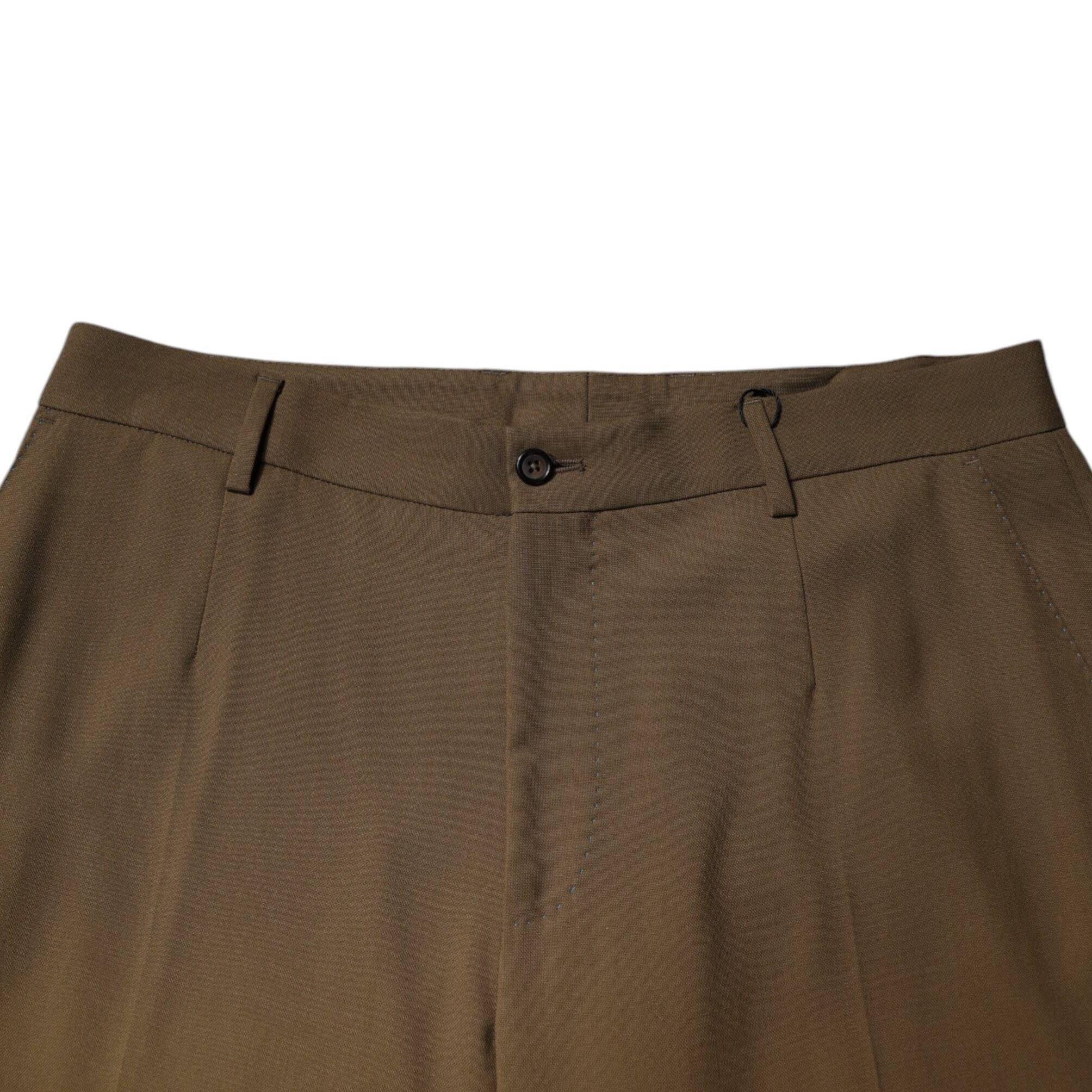 Dolce & Gabbana Brown Wool Straight Formal Dress Pants