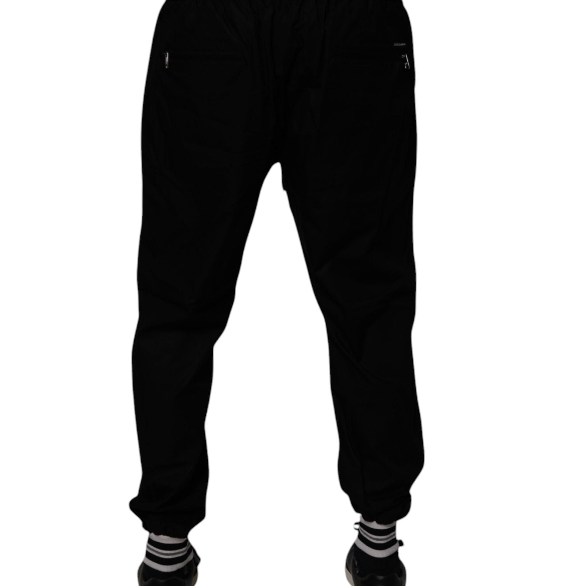 Dolce & Gabbana Black Cotton Men Jogger Sweatpants Pants
