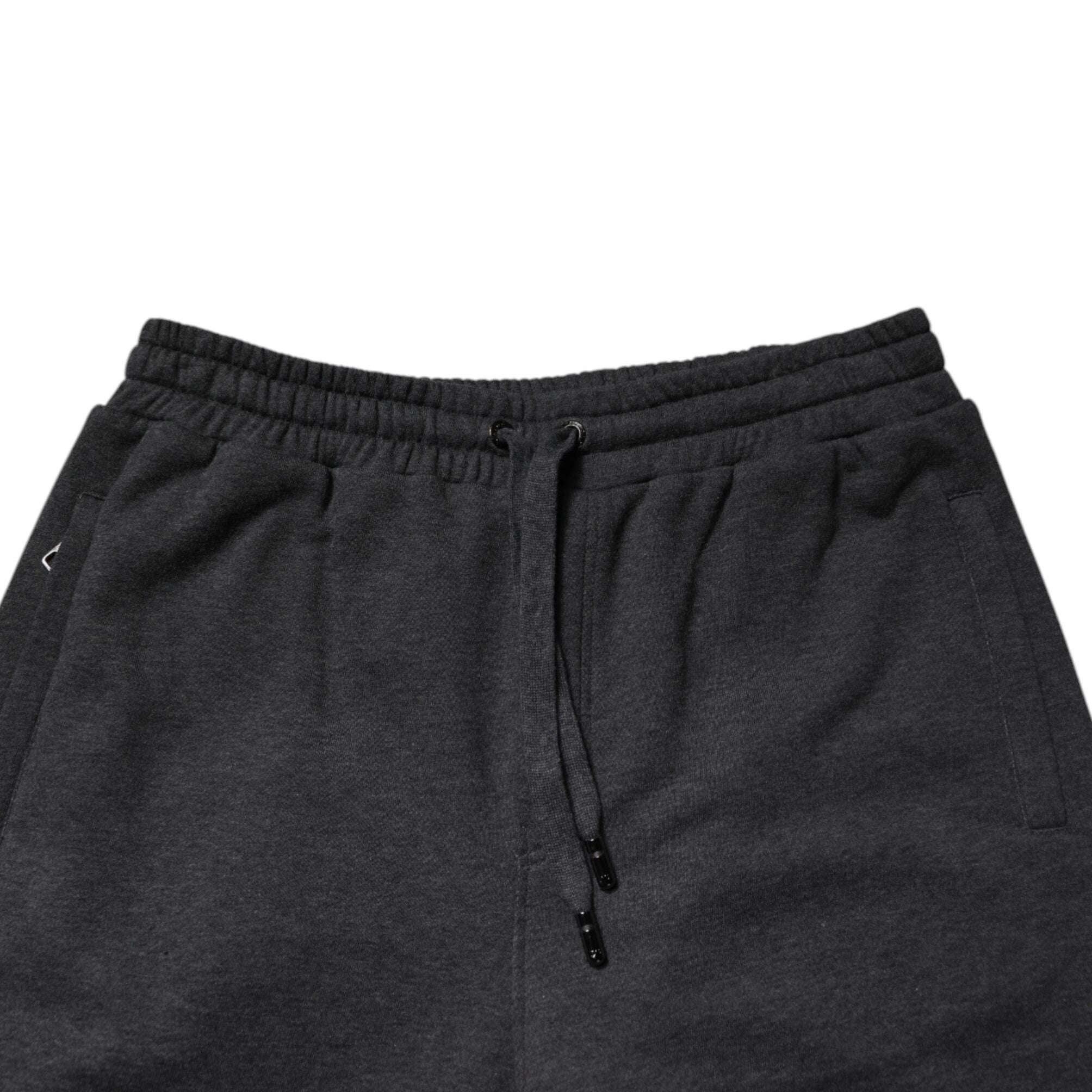 Dolce & Gabbana Dark Gray Cotton Layered Straight Sweatpants Pants
