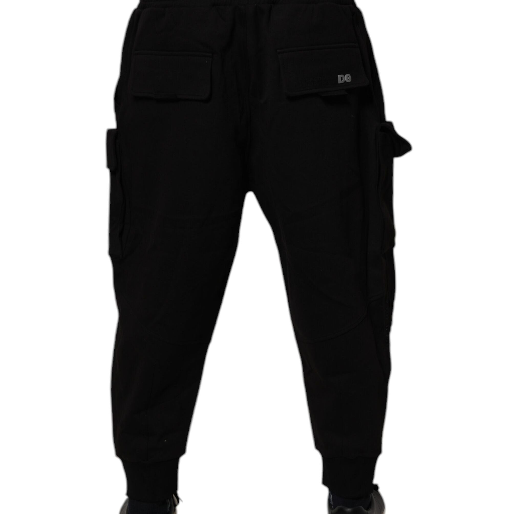 Dolce & Gabbana Black Cotton Men Cargo Jogger Sweatpants Pants