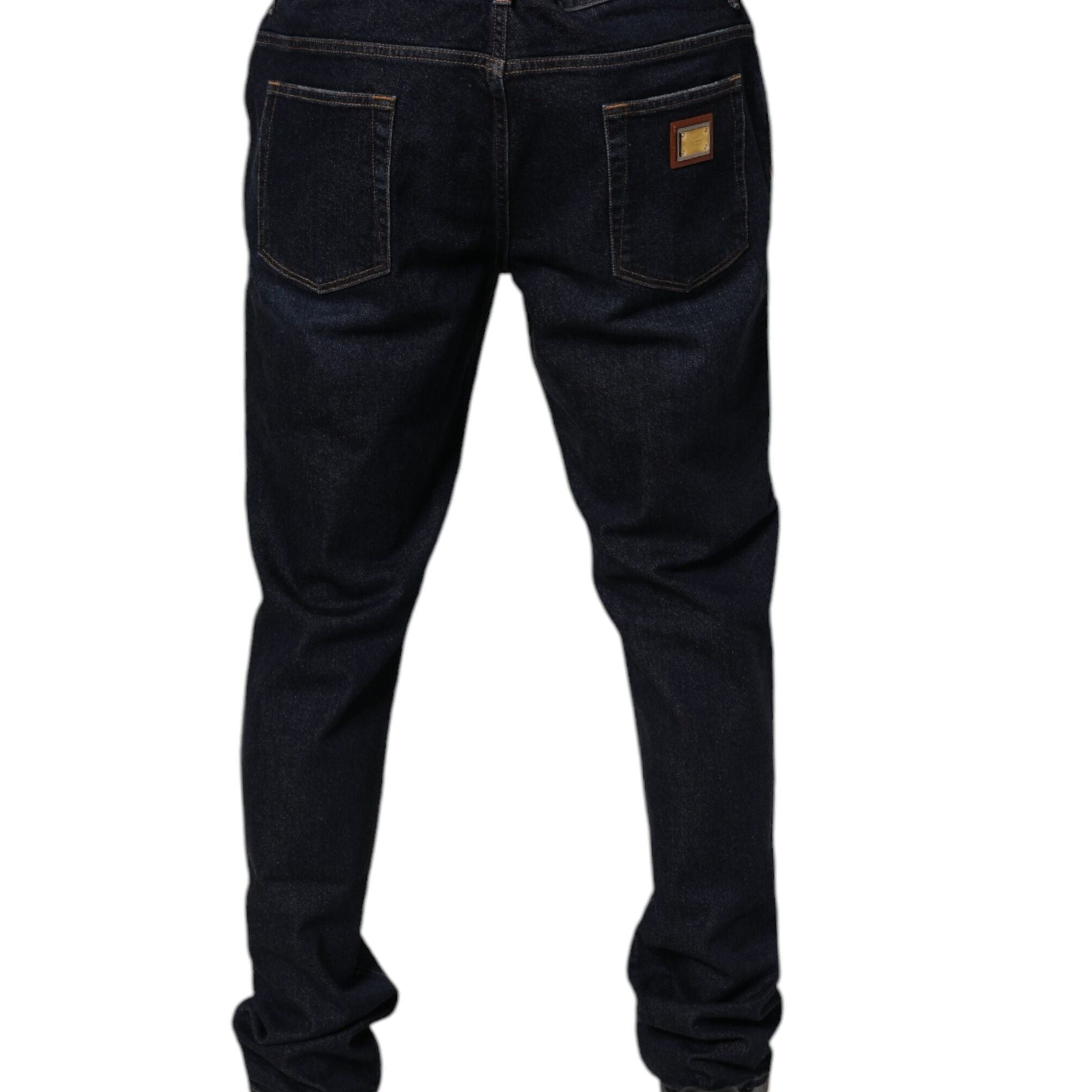Dolce & Gabbana Dark Blue Cotton Stretch Skinny Denim Jeans