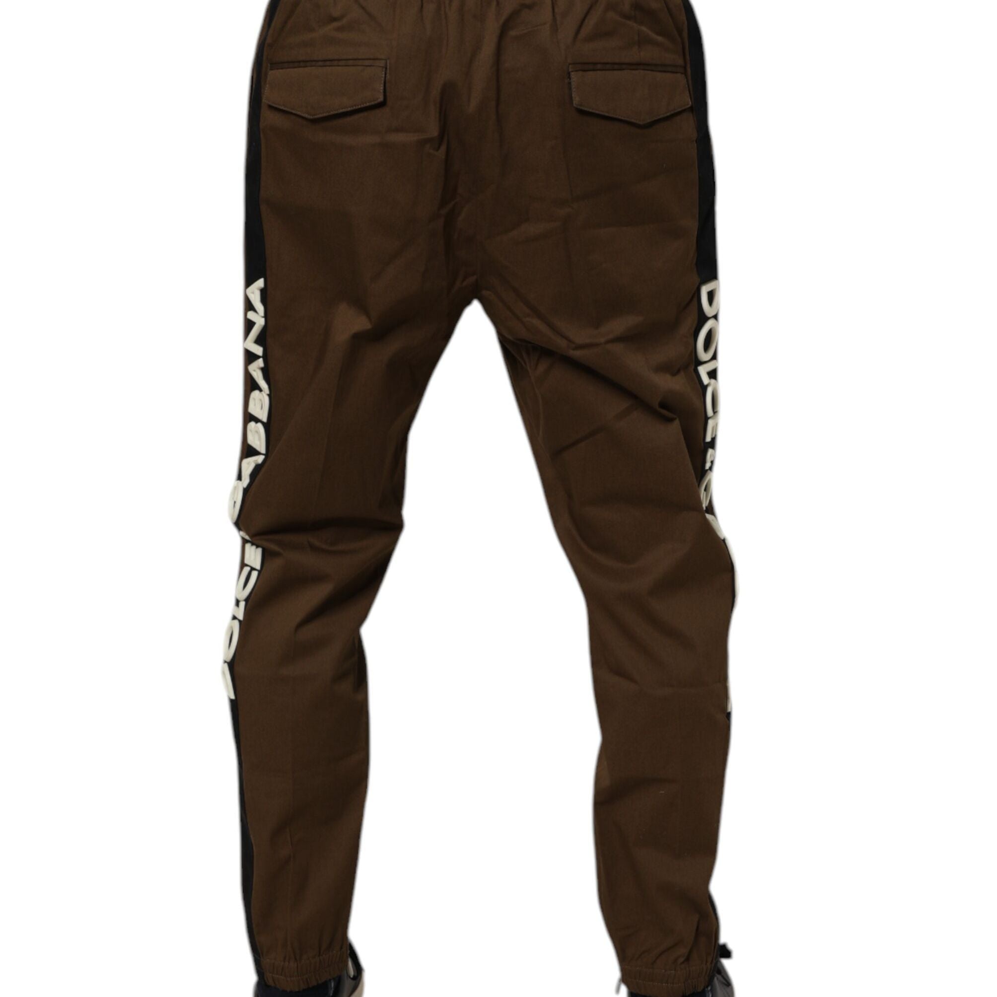 Dolce & Gabbana Brown Cotton Stretch Jogger Sweatpants Pants