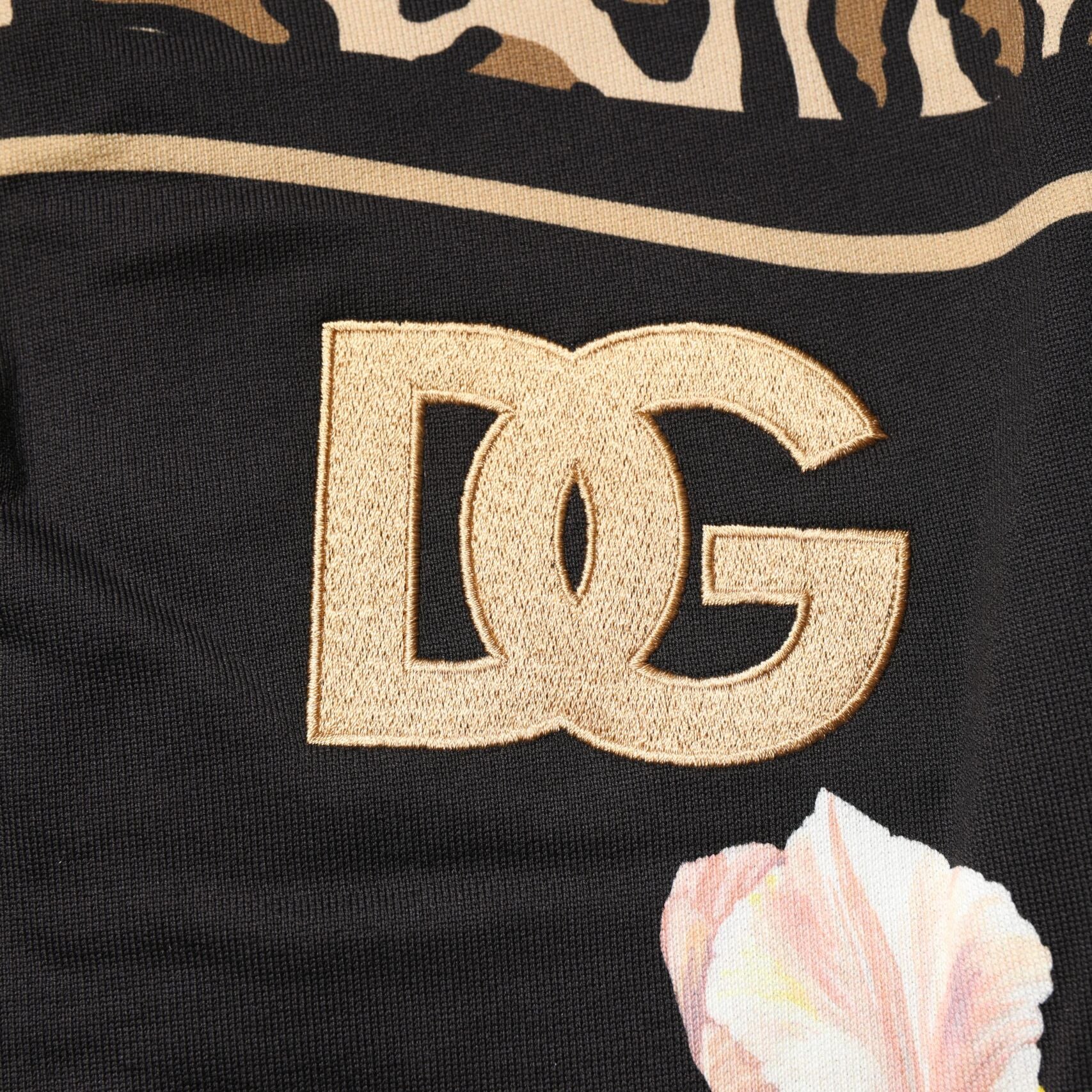 Dolce & Gabbana Black Floral Cotton Jogger Sweatpants Pants