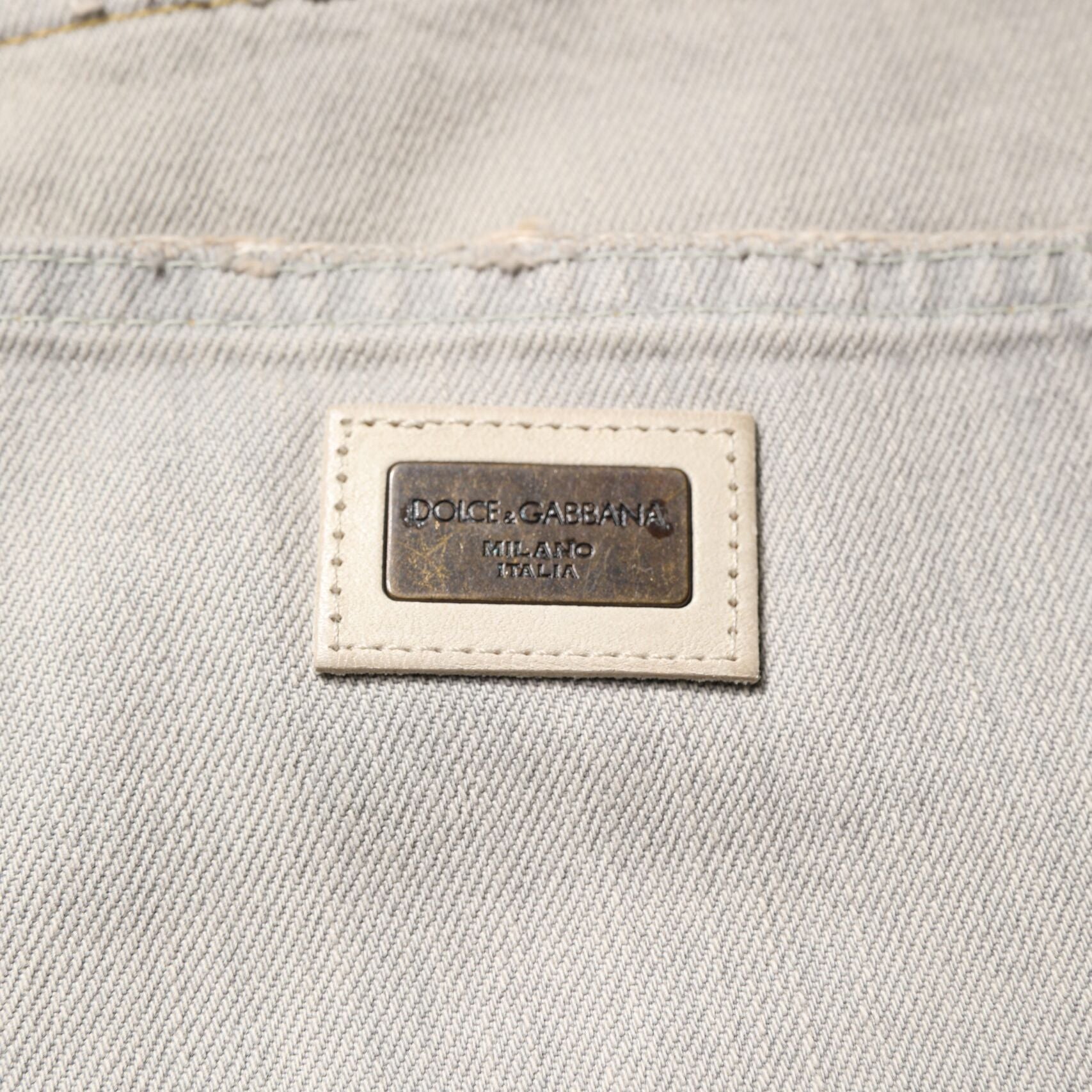 Dolce & Gabbana Light Gray Cotton Skinny Denim Jeans
