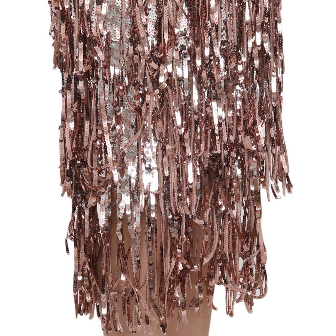 Dolce & Gabbana Sequin Embellished Fringe Midi Pencil Skirt