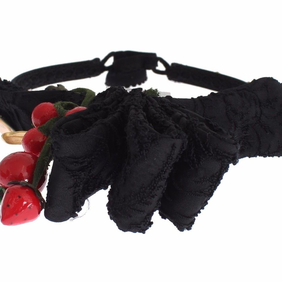 Dolce & Gabbana Diadem Headband Tiara Berry Fruit Crystal Bow Hair