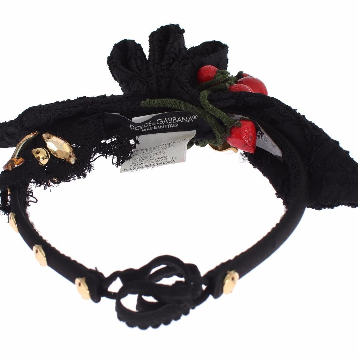 Dolce & Gabbana Diadem Headband Tiara Berry Fruit Crystal Bow Hair