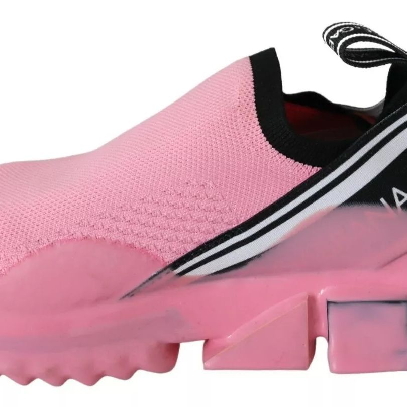 Dolce & Gabbana Pink Low Top Sorrento Sneakers Slip On Casual Shoes