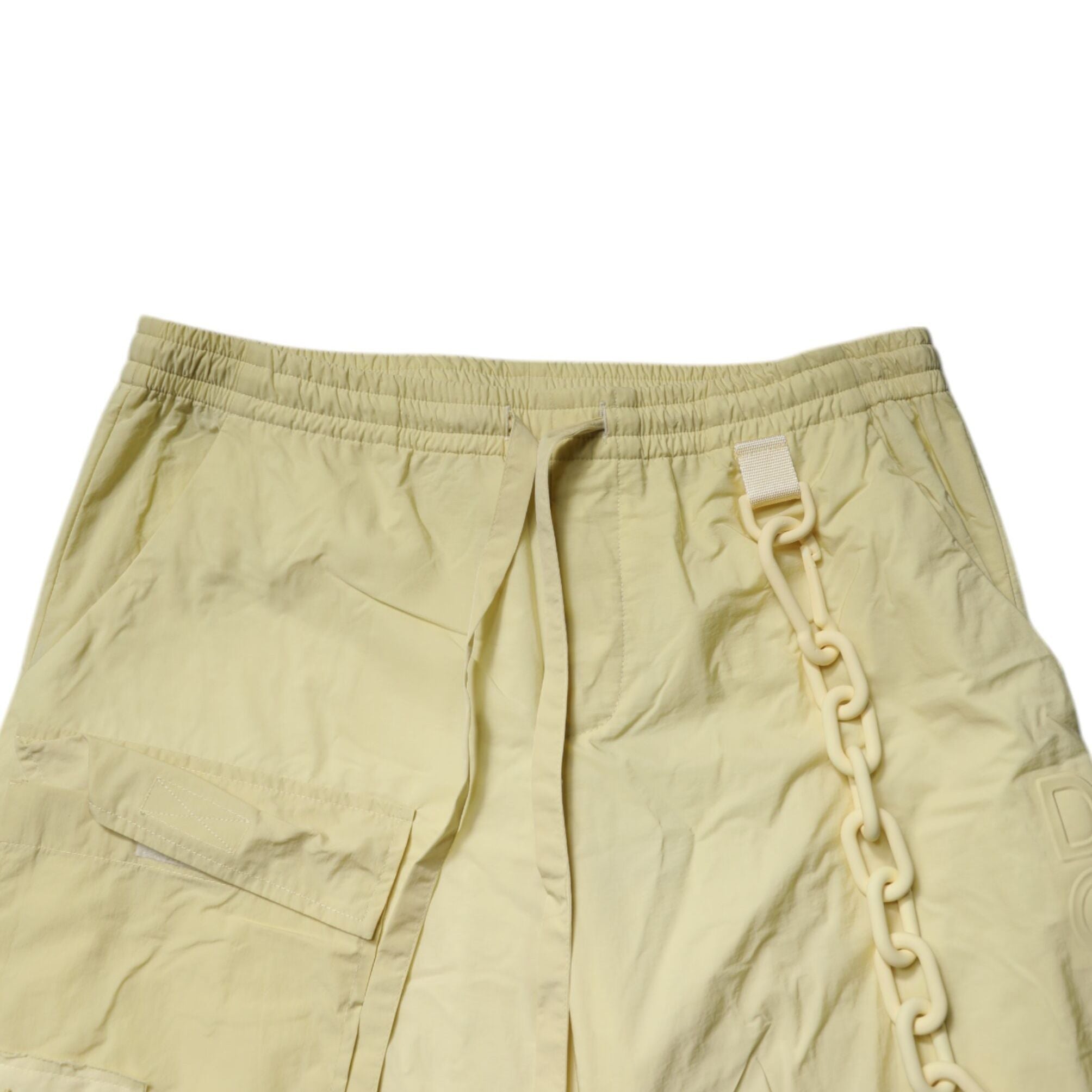 Dolce & Gabbana Yellow Nylon Cargo Chain Men Jogger Pants