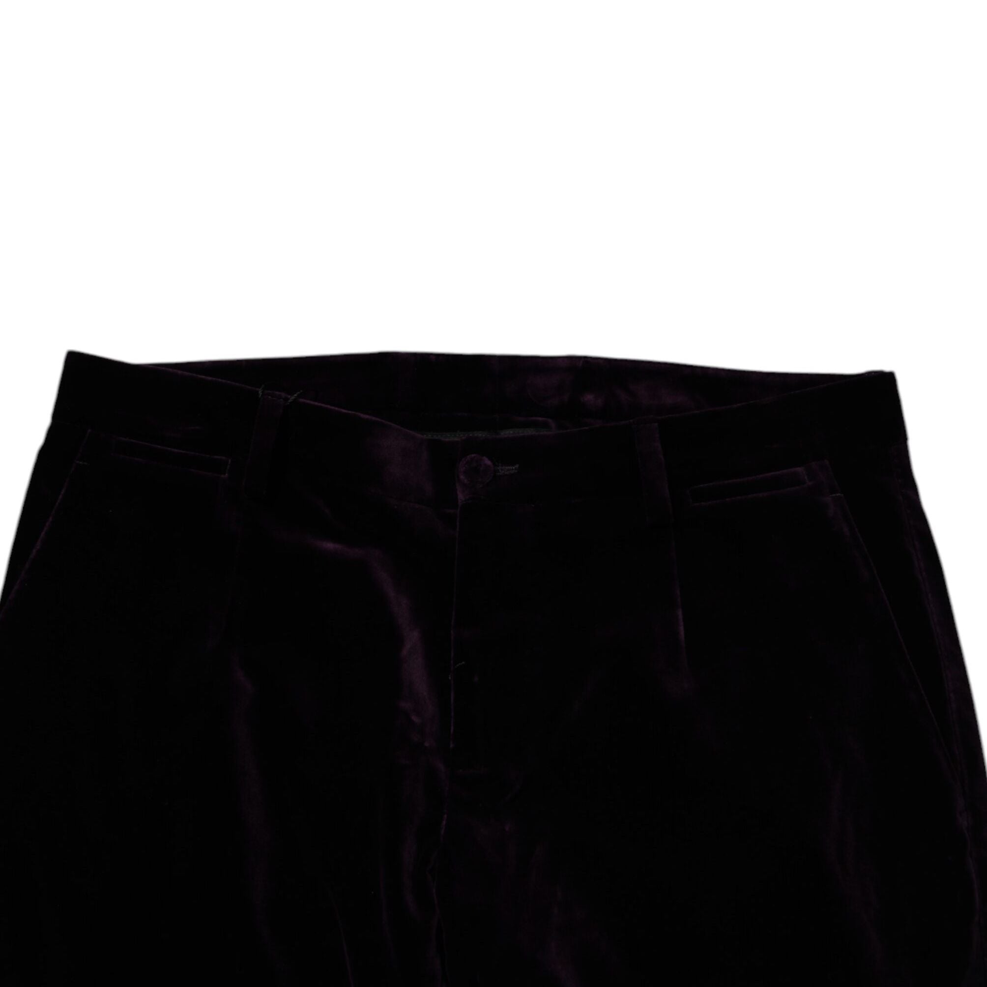 Dolce & Gabbana Violet Velvet Cotton Men Dress Formal Pants