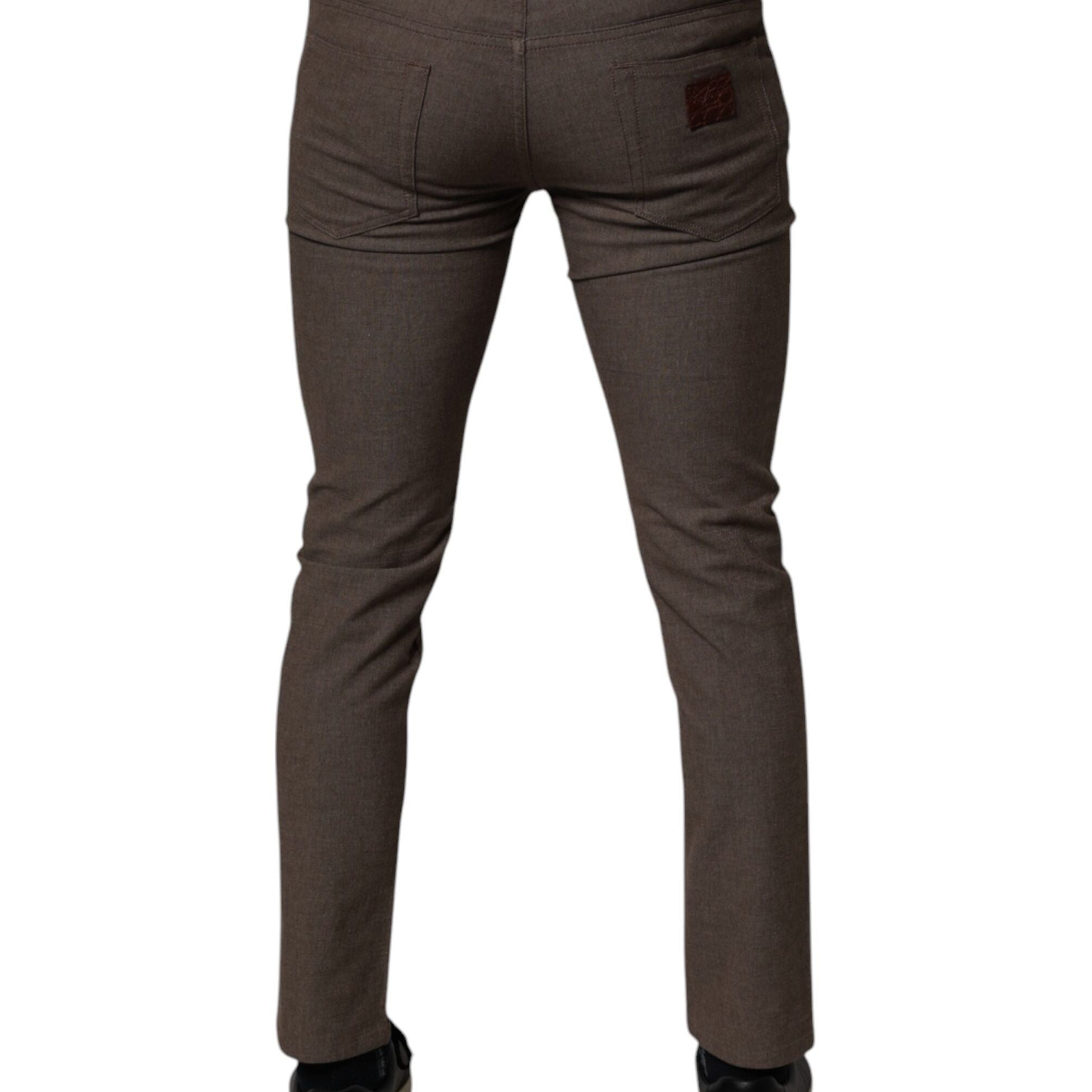 Dolce & Gabbana Brown Cotton Stretch Chino Pants