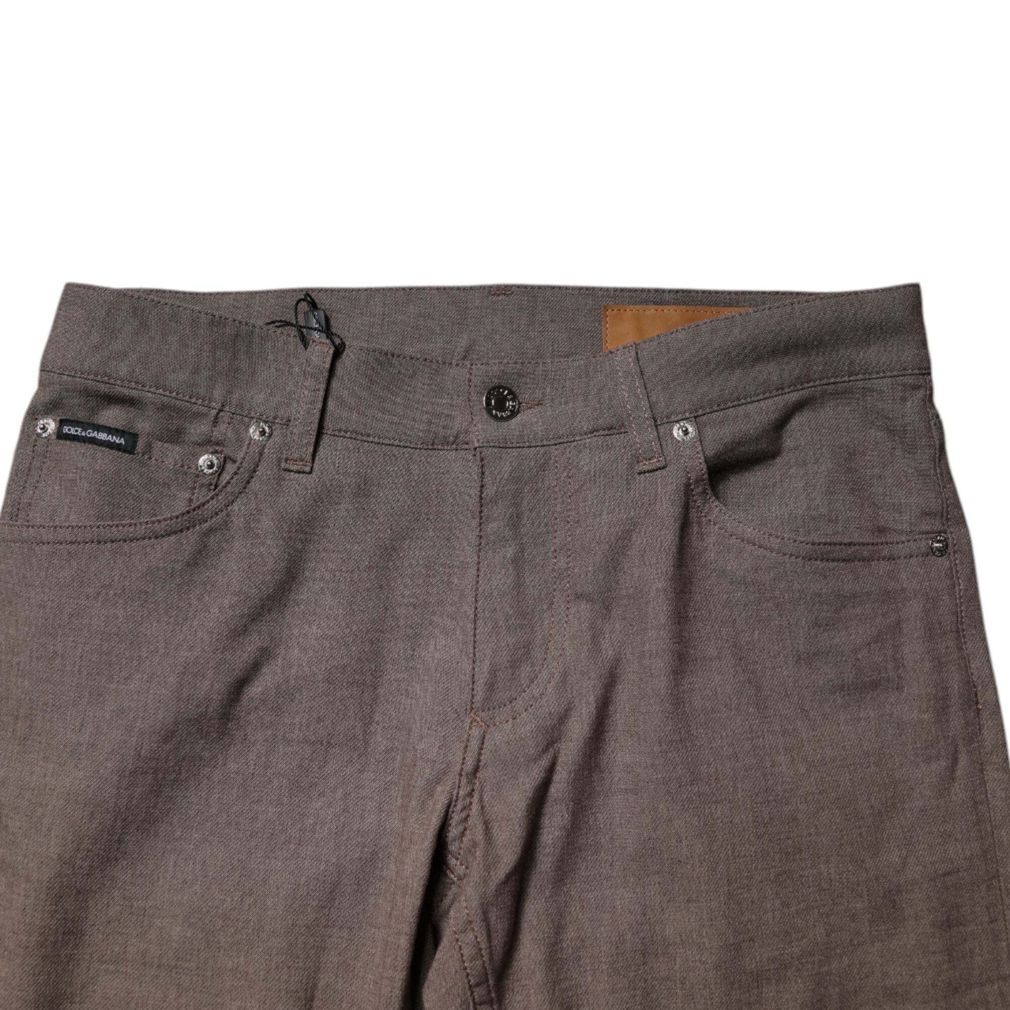 Dolce & Gabbana Brown Cotton Stretch Chino Pants