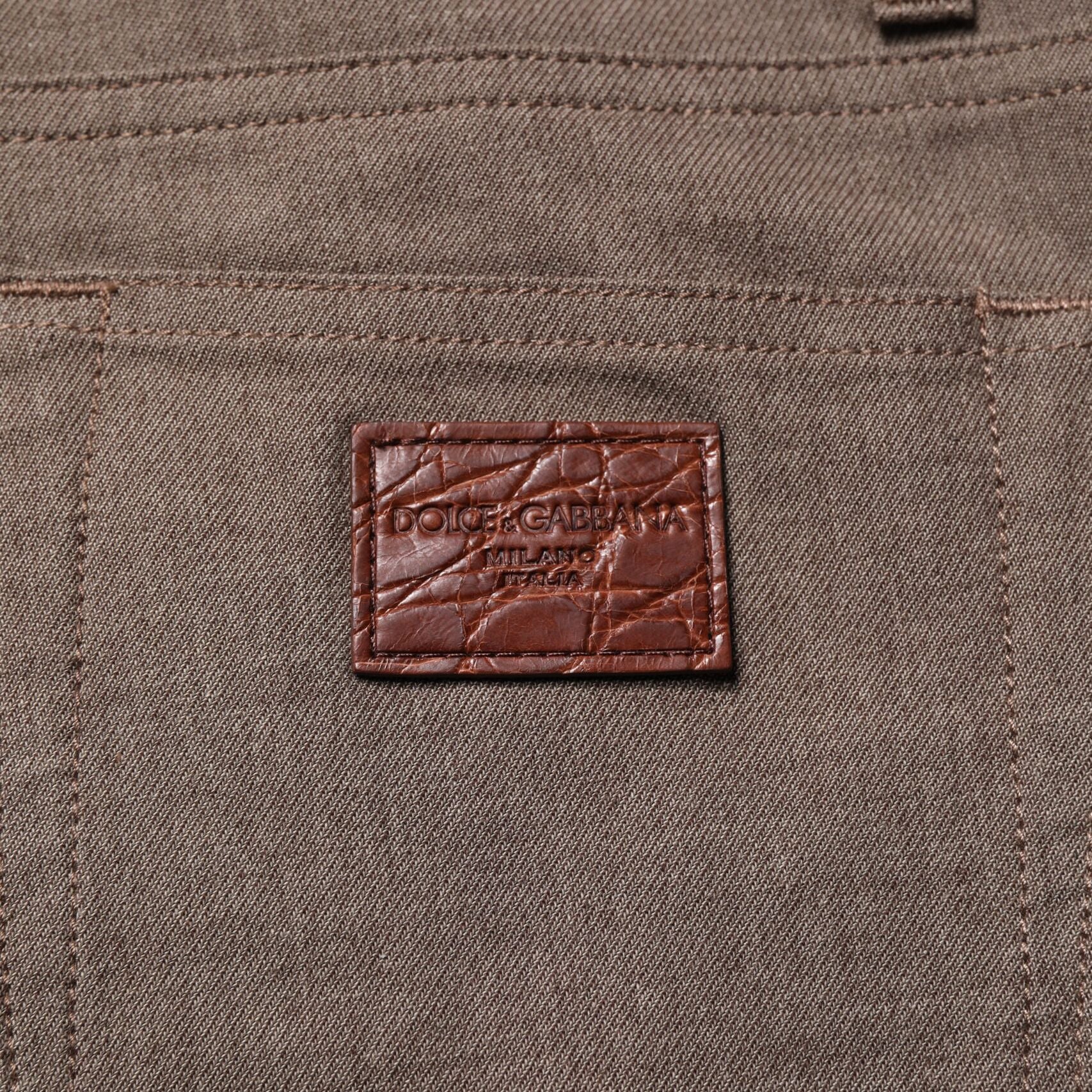 Dolce & Gabbana Brown Cotton Stretch Chino Pants