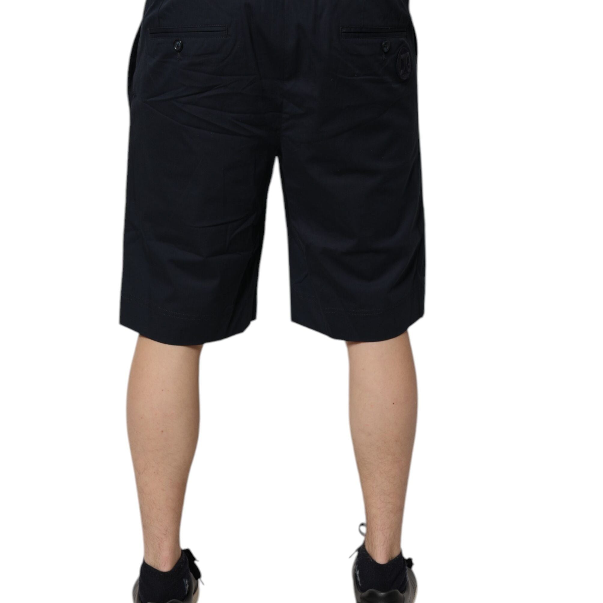 Dolce & Gabbana Dark Blue Cotton Bermuda Sweatshorts Shorts